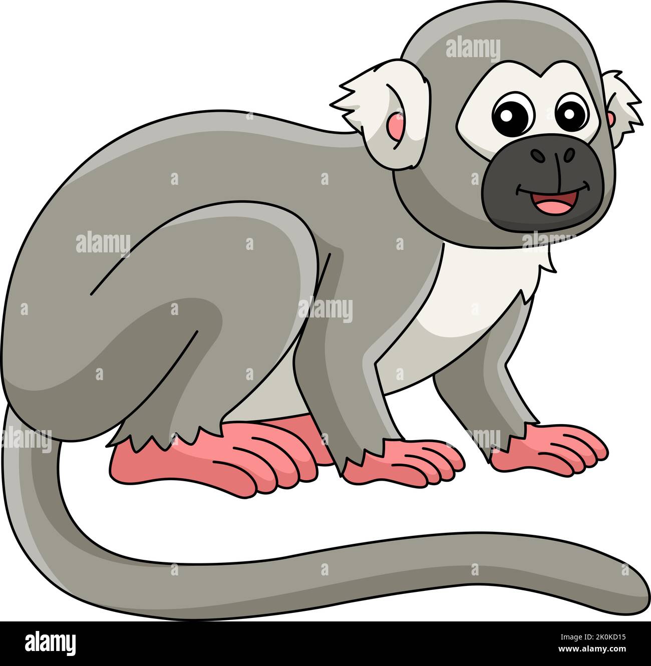 Écureuil Monkey Animal Cartoon coloré Clipart Illustration de Vecteur
