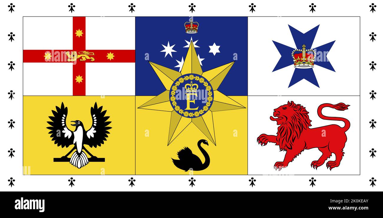 Australian Royal Standard of the Queen Elizabeth II, Australie, illustration vectorielle Illustration de Vecteur