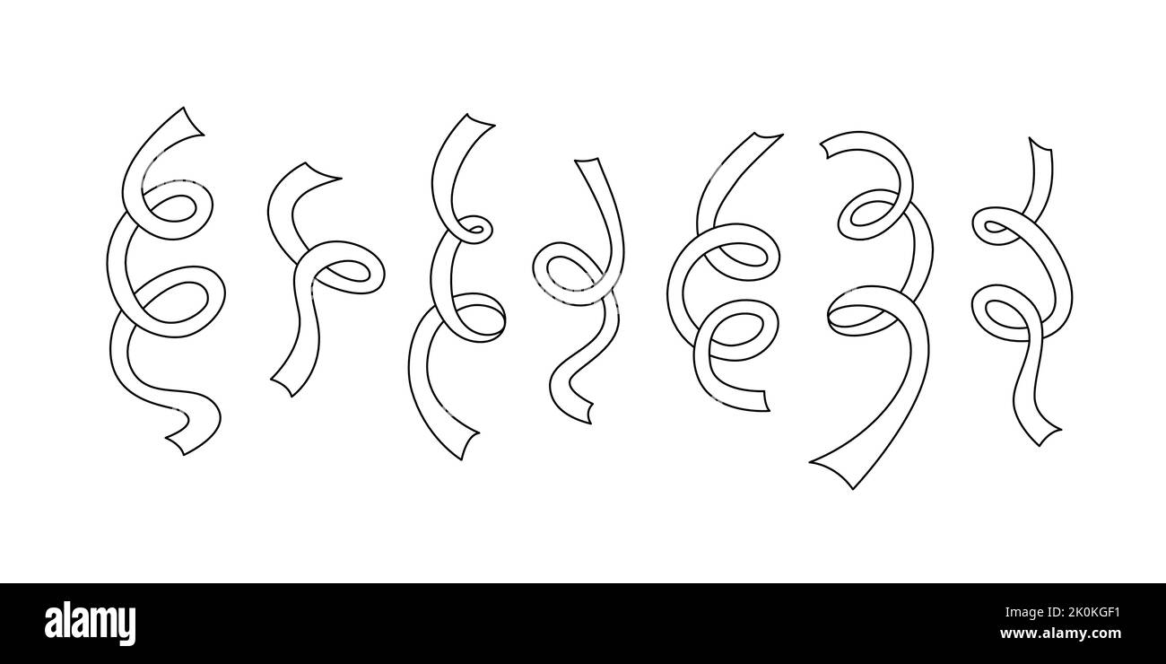 Sticker image d'un serpentin de fête cotillons sur fond blanc