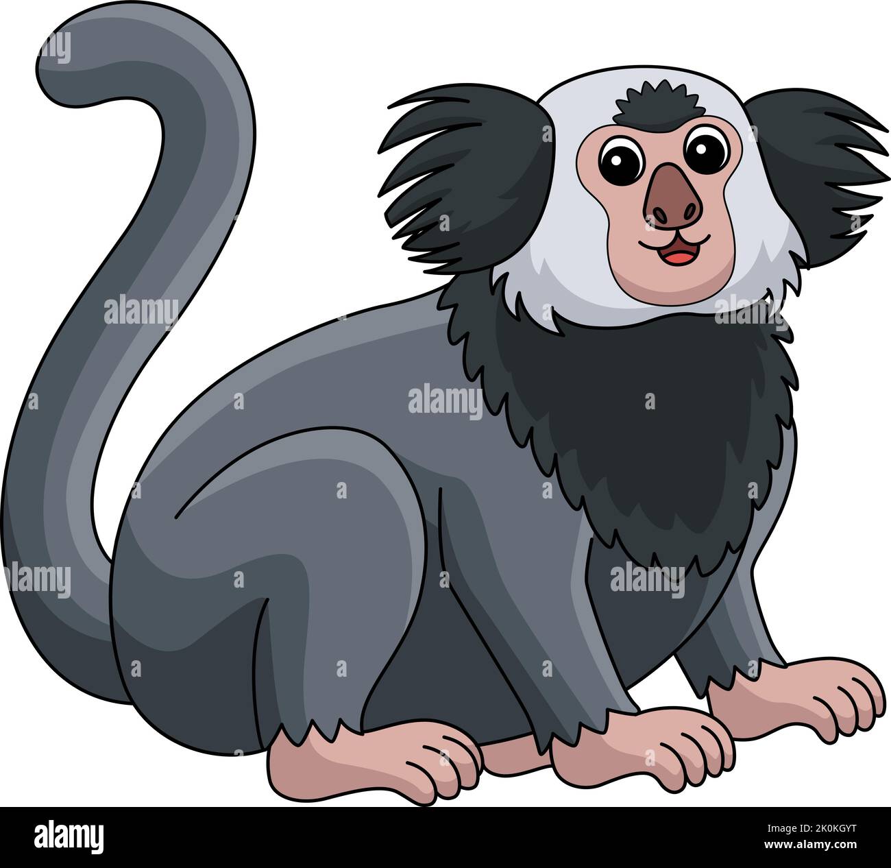 Motif animal marmoset Clipart coloré Illustration de Vecteur