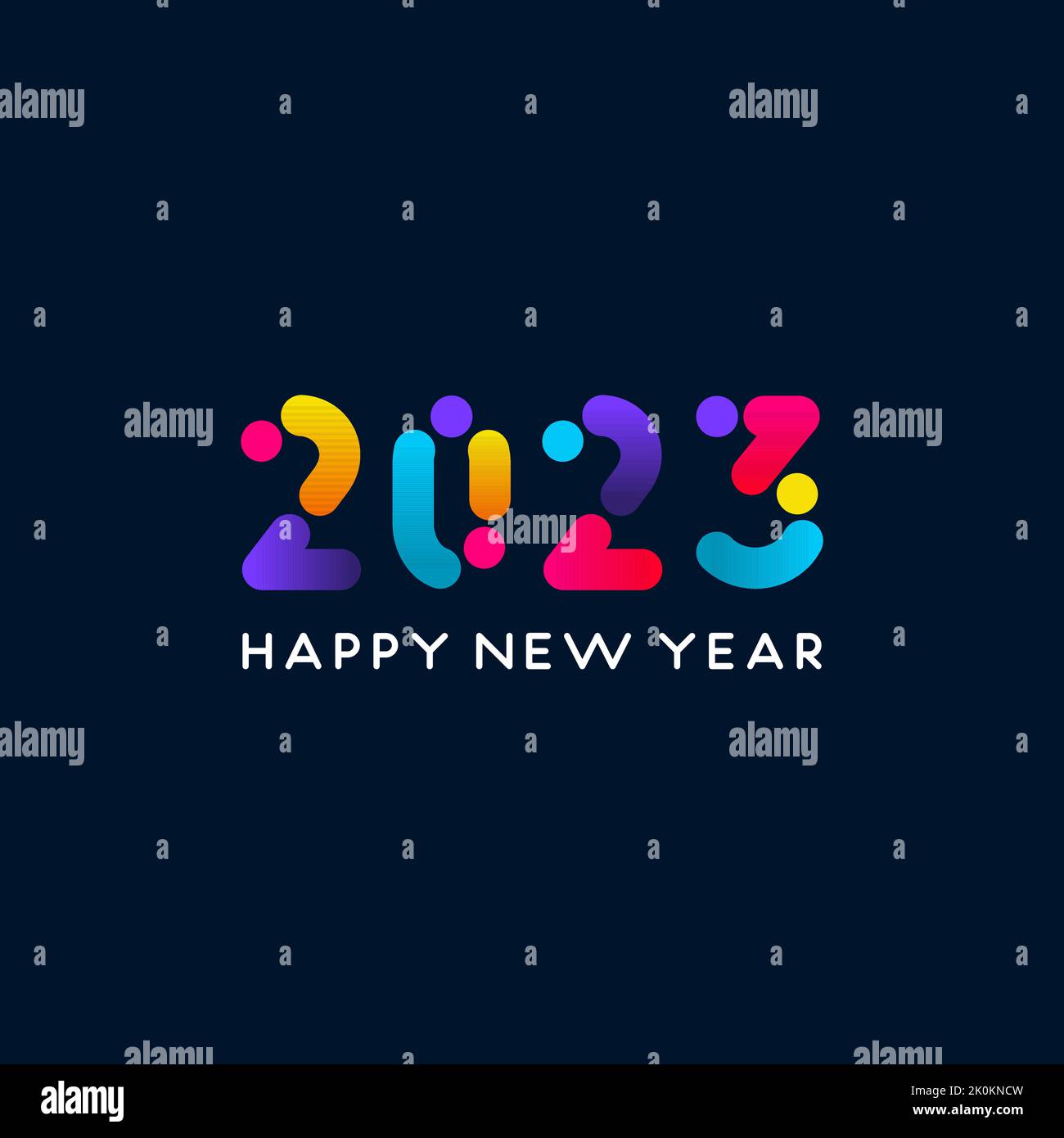 Logo de la nouvelle année 2023 dans un style de couleur tendance Illustration de Vecteur