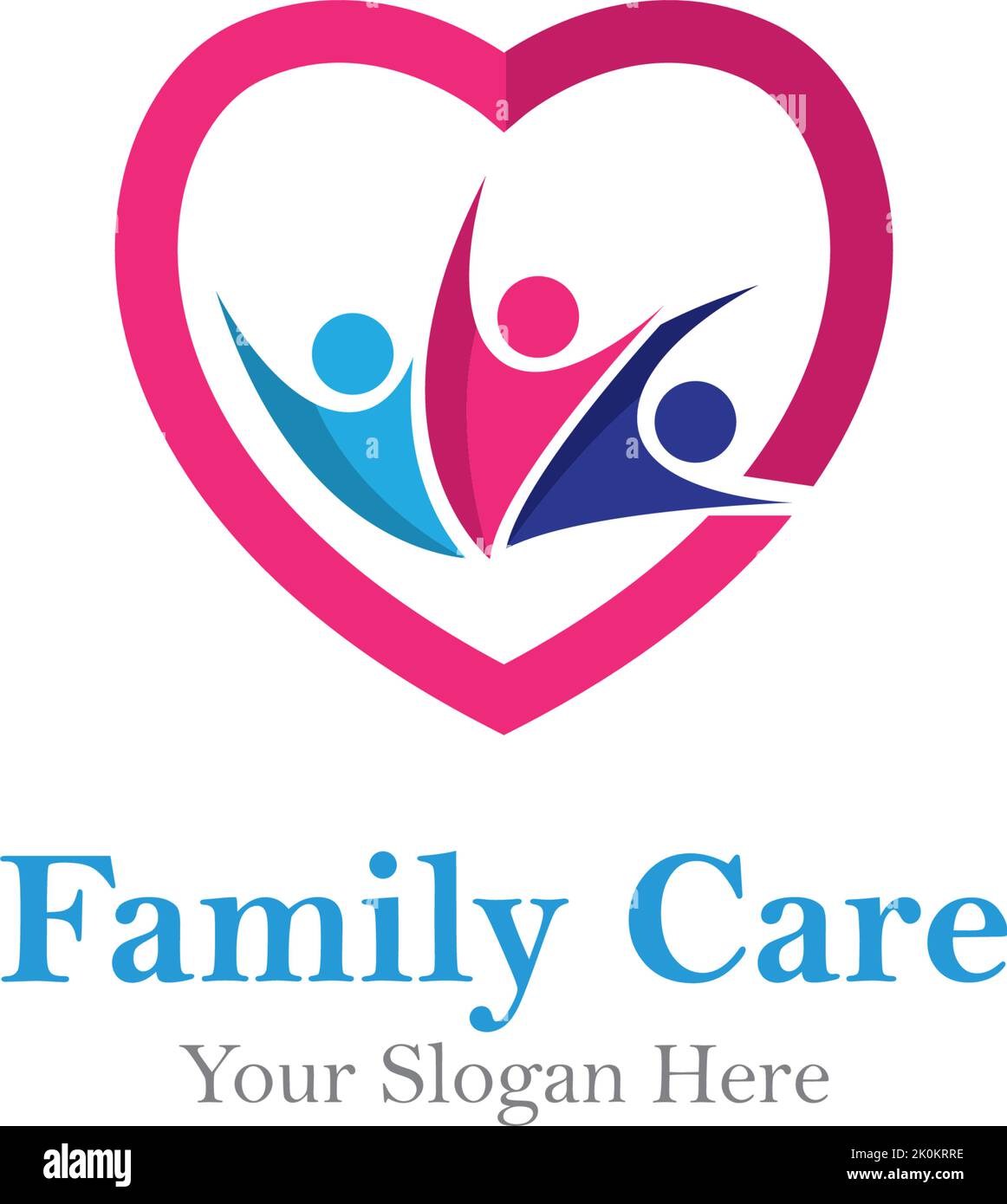 Logo Family Care. Modèle de logo de la famille Love Illustration de Vecteur