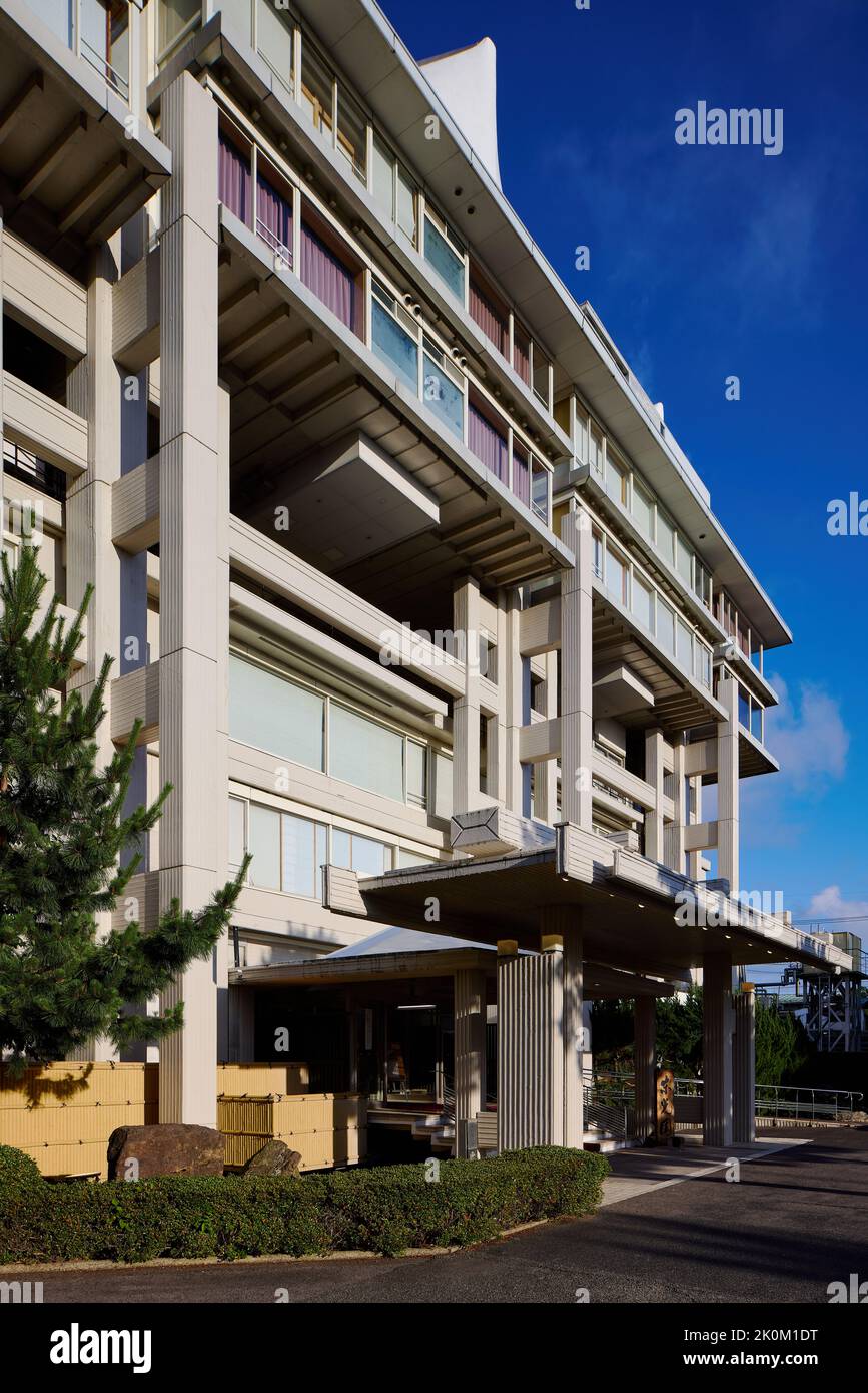 Hôtel Tokoen (東光園) (Kikutake Kiyonori, 1964); Yonago, préfecture de Tottori, Japon Banque D'Images