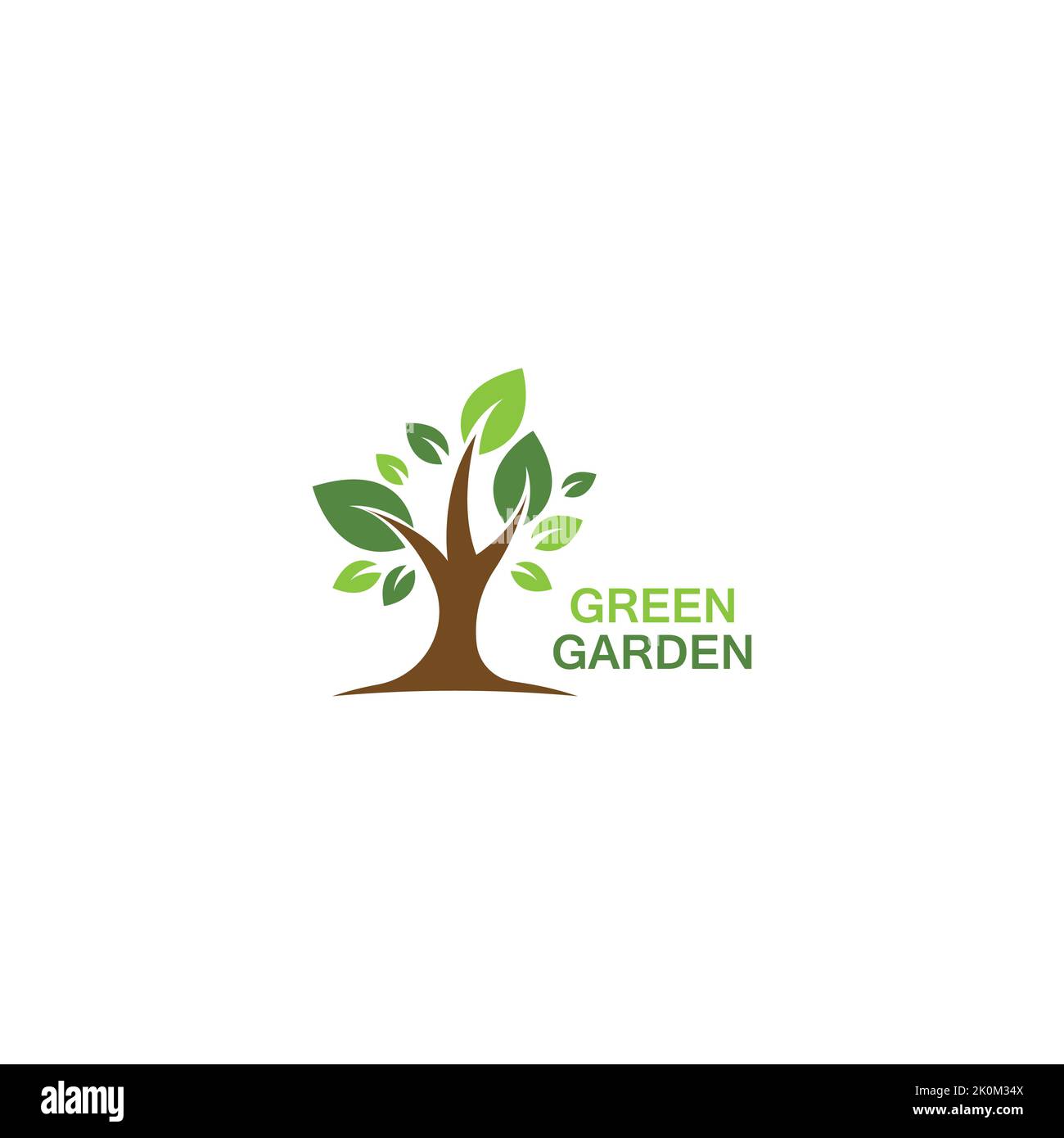 Vert jardin vert feuille écologie logo conception vectorielle Illustration de Vecteur