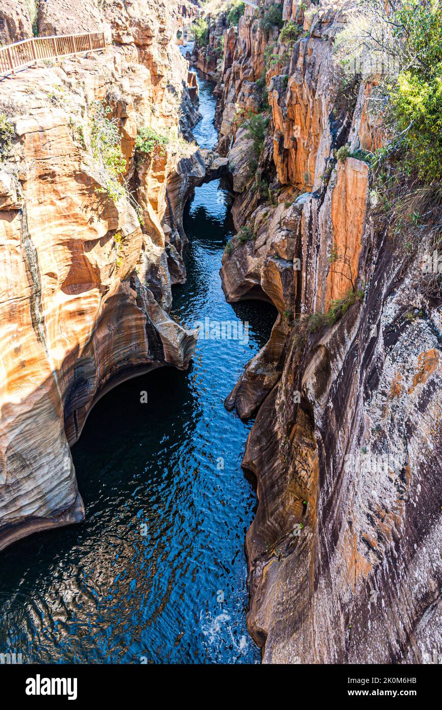 Bourkes Luck Potholes se trouve dans la réserve de Blyde River Canyon, sur la route panoramique de la province de mpumalanga, en Afrique du Sud Banque D'Images