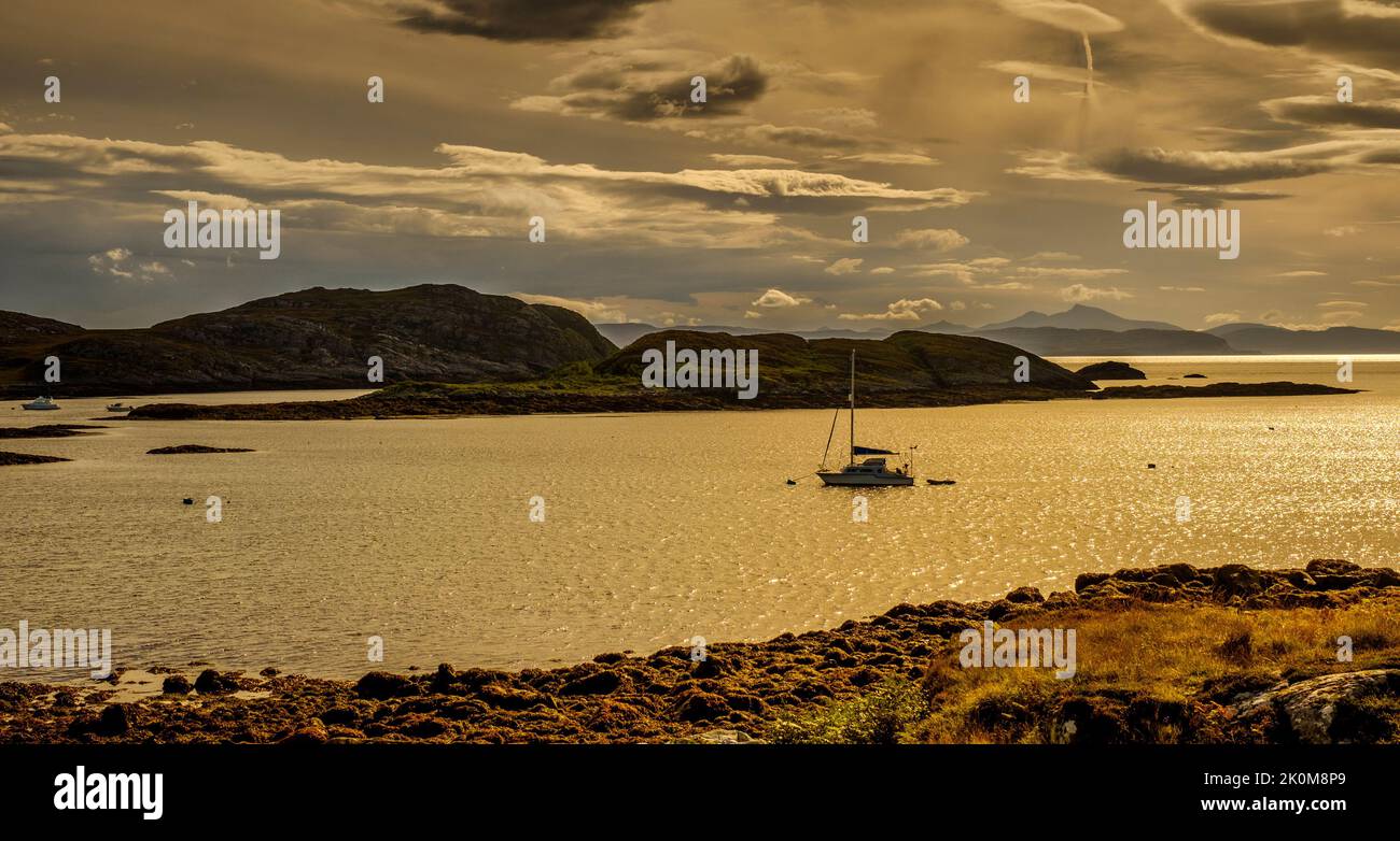Seascape sur l'île écossaise Hebridean de COLL Banque D'Images