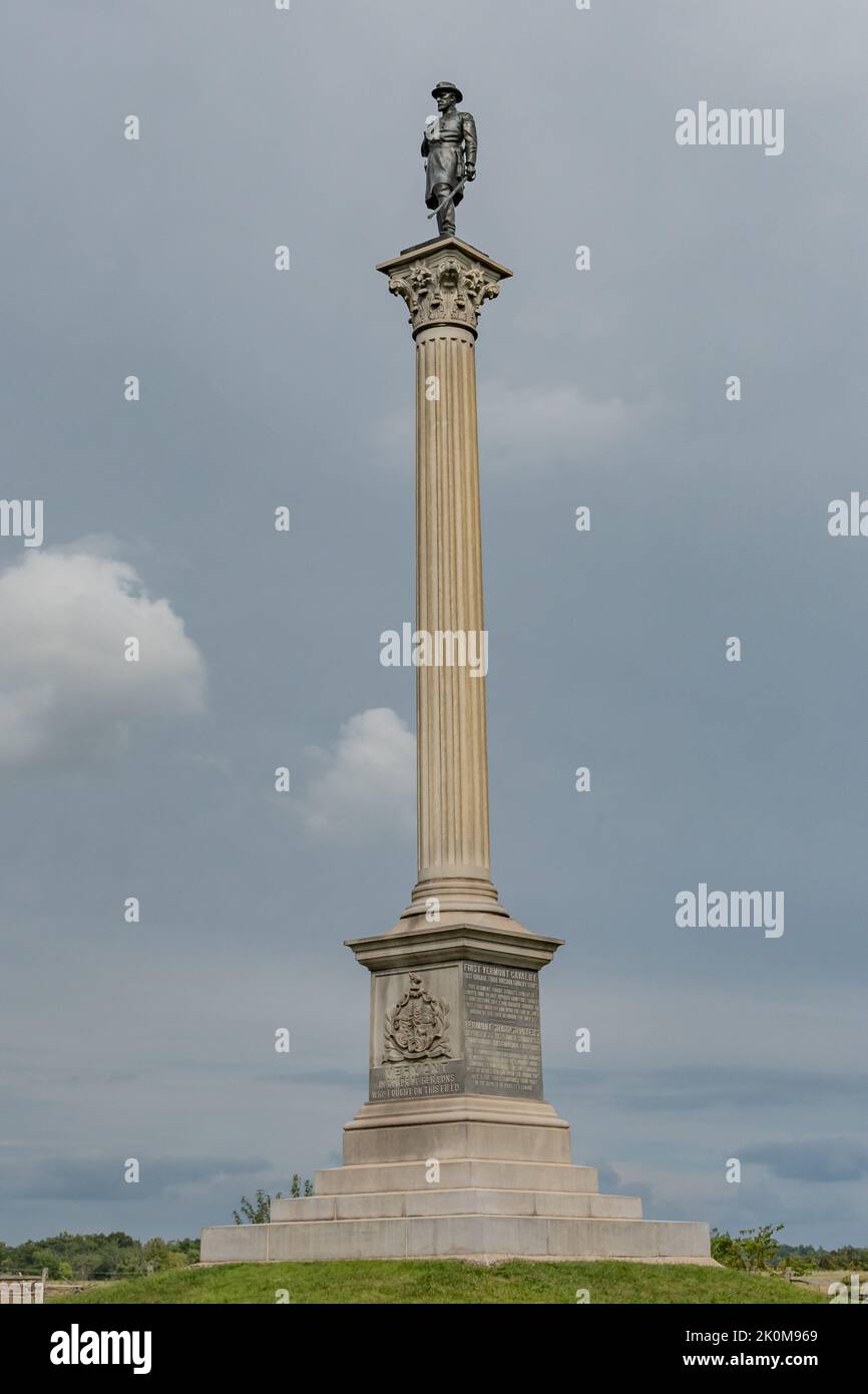 Monument de l'État du Vermont, parc militaire national de Gettysburg, Pennsylvanie, États-Unis, Gettysburg, Pennsylvanie Banque D'Images