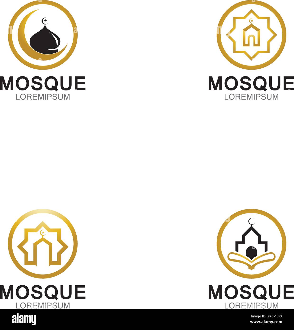 Modèle d'icône ou de symbole de logo de mosquée moderne Illustration de Vecteur