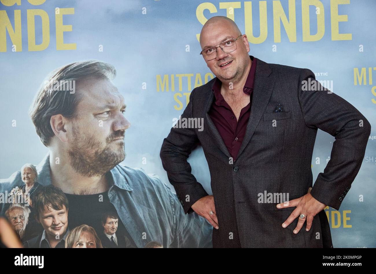 Husum, Allemagne. 12th septembre 2022. Charly Hübner, acteur, vient à la première du film "Noon Hour" dans le centre de cinéma Husum. Credit: Georg Wendt/dpa/Alay Live News Banque D'Images