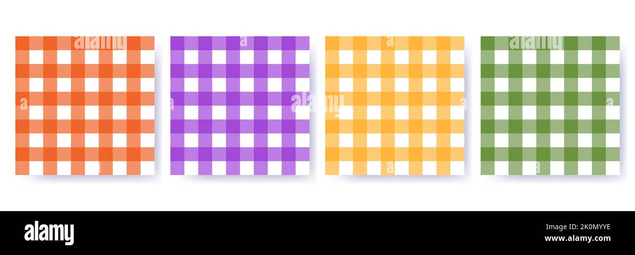 Ensemble de motifs Vichy sans coutures pour Halloween dans des couleurs traditionnelles. Motif écossais Vichy pour les décorations textiles automnales de vacances. Motif à carreaux pour tissu - p Illustration de Vecteur Ensemble de motifs Vichy sans coutures pour Halloween dans des couleurs traditionnelles. Motif écossais Vichy pour les décorations textiles automnales de vacances. Motif à carreaux pour tissu - p Illustration de Vecteur
