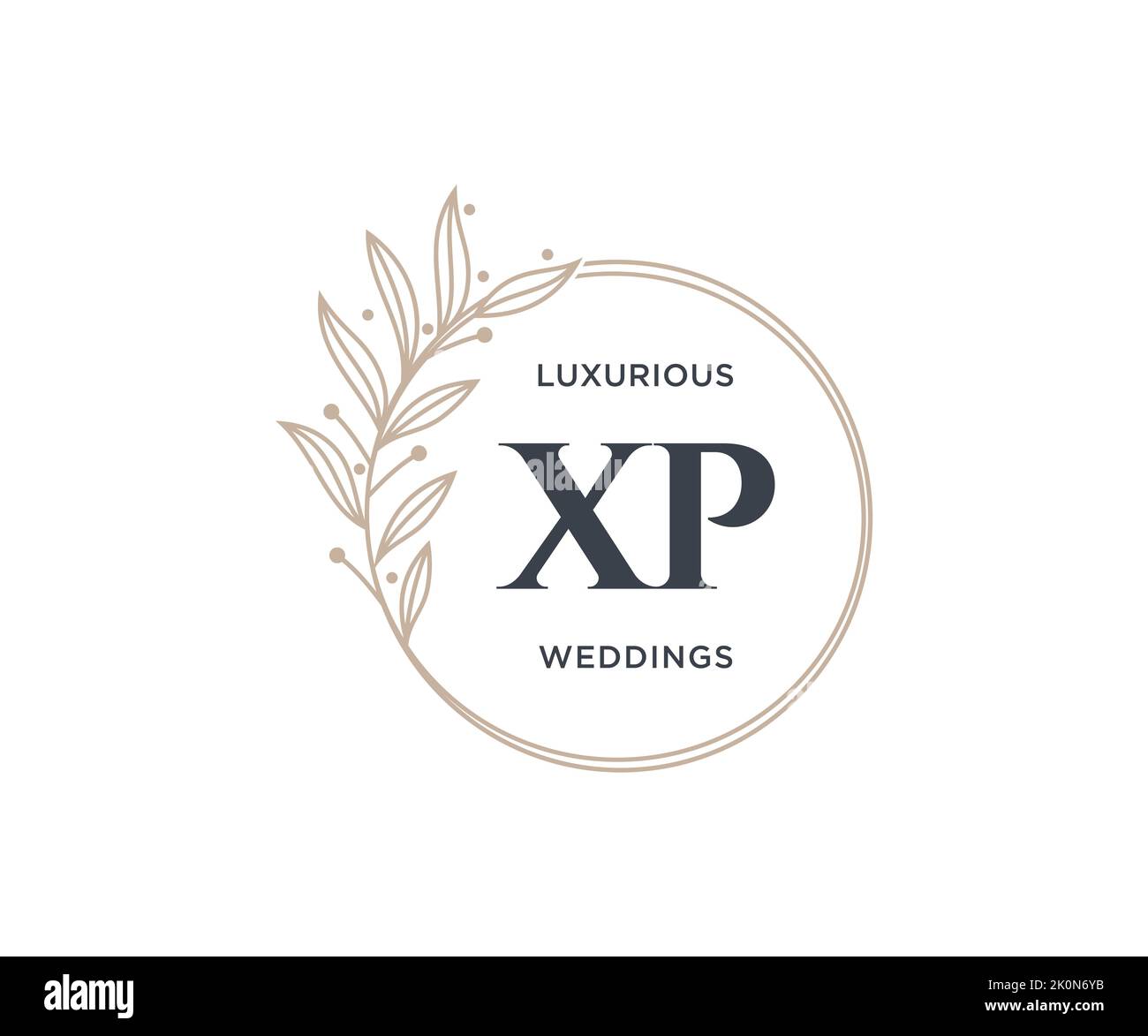 XP initiales lettre mariage monogramme logos modèle, dessin à la main moderne minimalistes et modèles floraux pour cartes d'invitation, Enregistrer la date, élégant Illustration de Vecteur