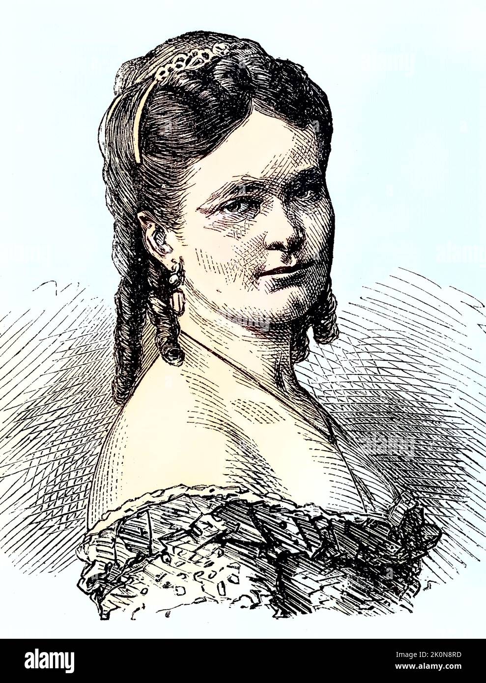 Julie Ebergenyi von Telekes, 9. Février 1842 - 11. Septembre 1873, Ehrenstiftsdame, Mörderin in einem der spektakulärsten Kriminalprozesse in der zweiten Hälfte des 19. Jahrhunderts / Julie Ebergenyi von Telekes, 9 février 1842 - 11 septembre 1873, religieuse honoraire, meurtrier dans l'un des procès criminels les plus spectaculaires de la deuxième moitié du 19th siècle, Historisch, restaurierte numérique Reproduktion einer Originalvorlage aus dem 19. Jahrhundert, genaues Originaldatum nicht bekannt / historique, numérique reproduction améliorée d'un original du 19th siècle Banque D'Images