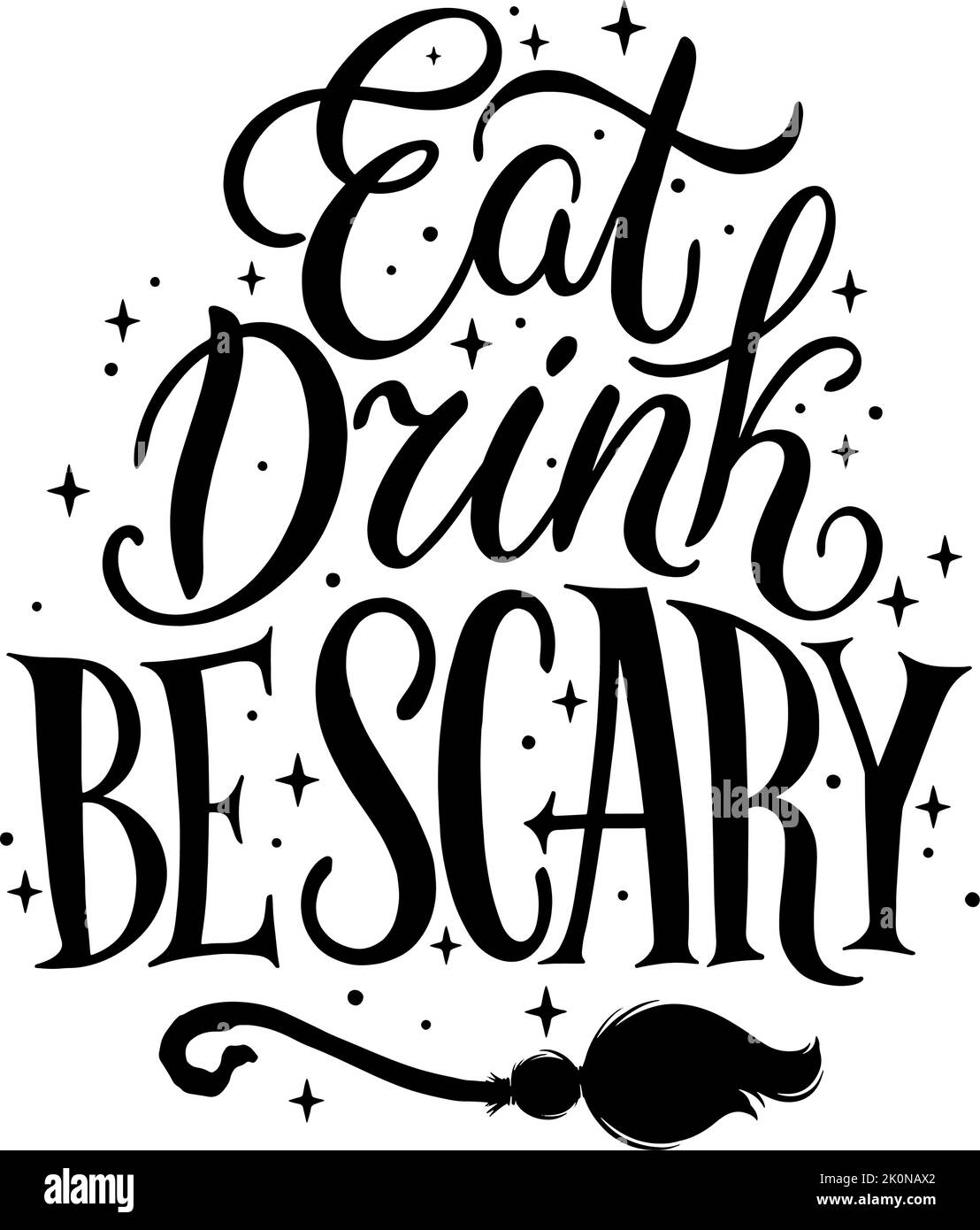 Manger boisson être effrayant Halloween lettering. Illustration vectorielle Illustration de Vecteur