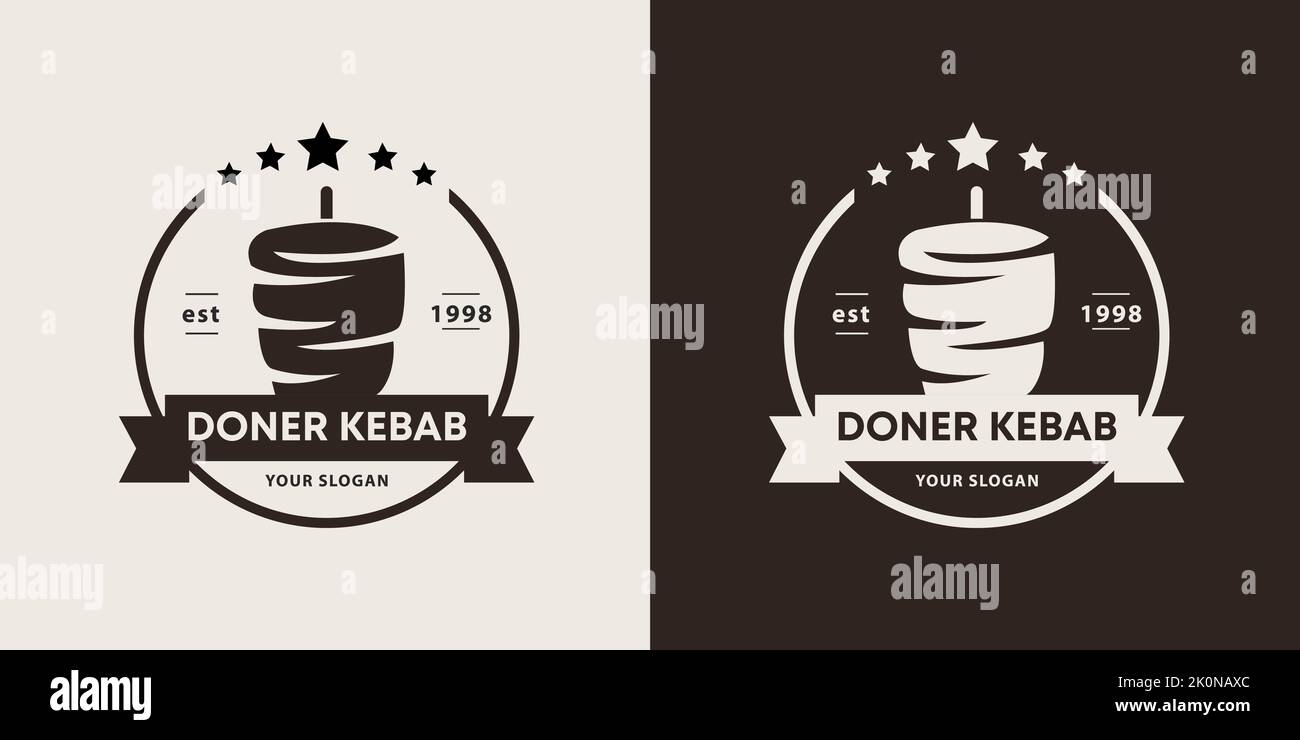 Logo Doner kebab pour les restaurants et les marchés. Modèle de logo Doner kebab. EPS10 illustration vectorielle. Illustration de Vecteur
