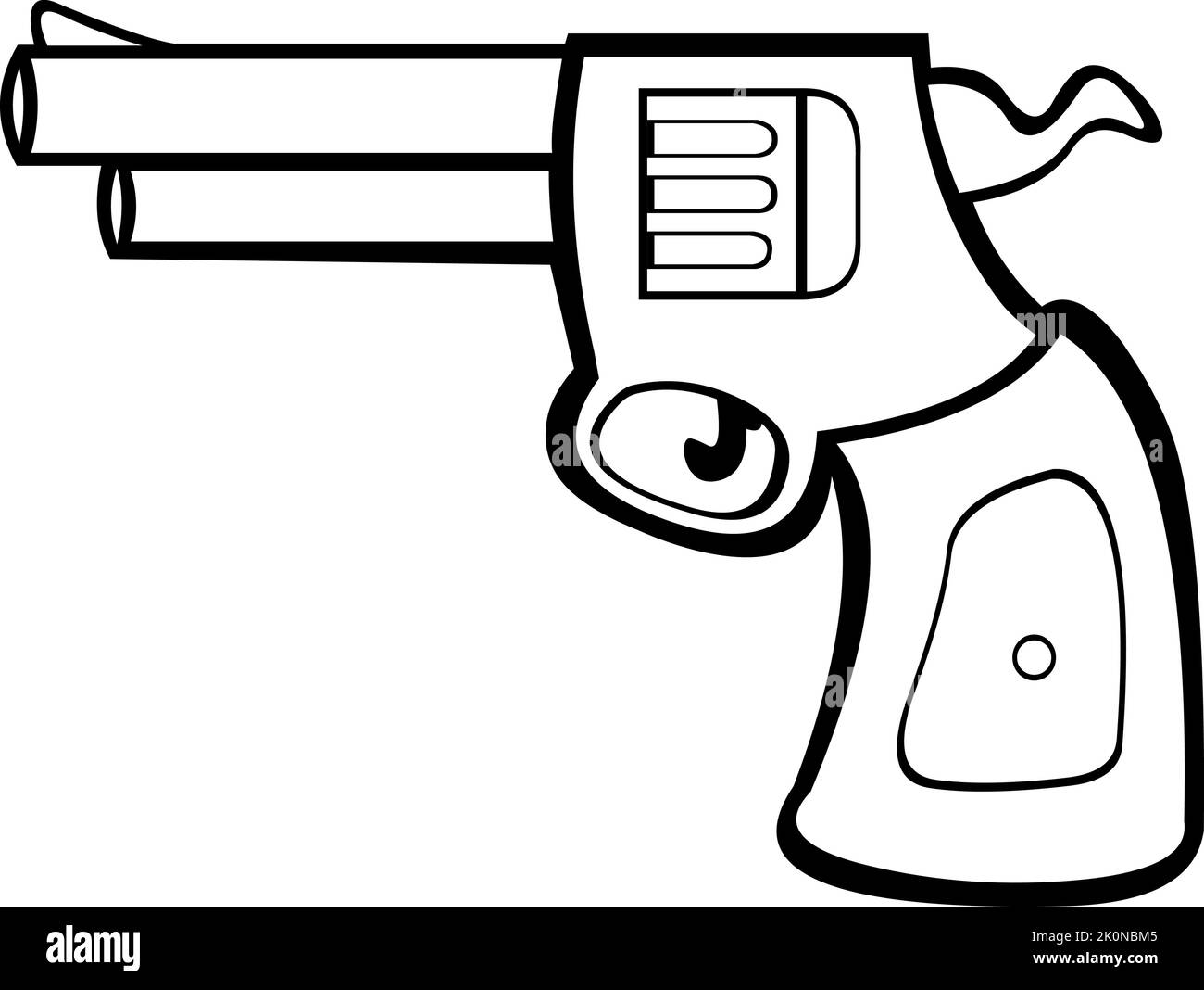 Illustration vectorielle d'un cow-boy ou d'un fusil de shérif dessiné en noir et blanc Illustration de Vecteur