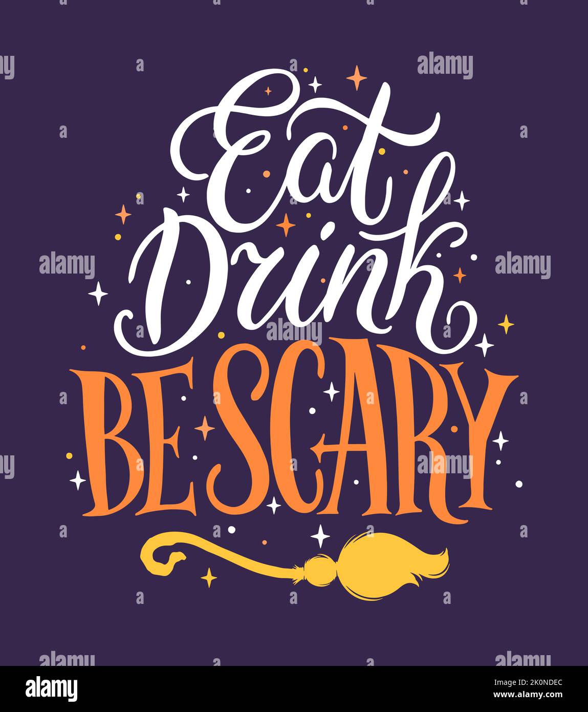Manger boisson être effrayant Halloween lettering. Illustration vectorielle Illustration de Vecteur