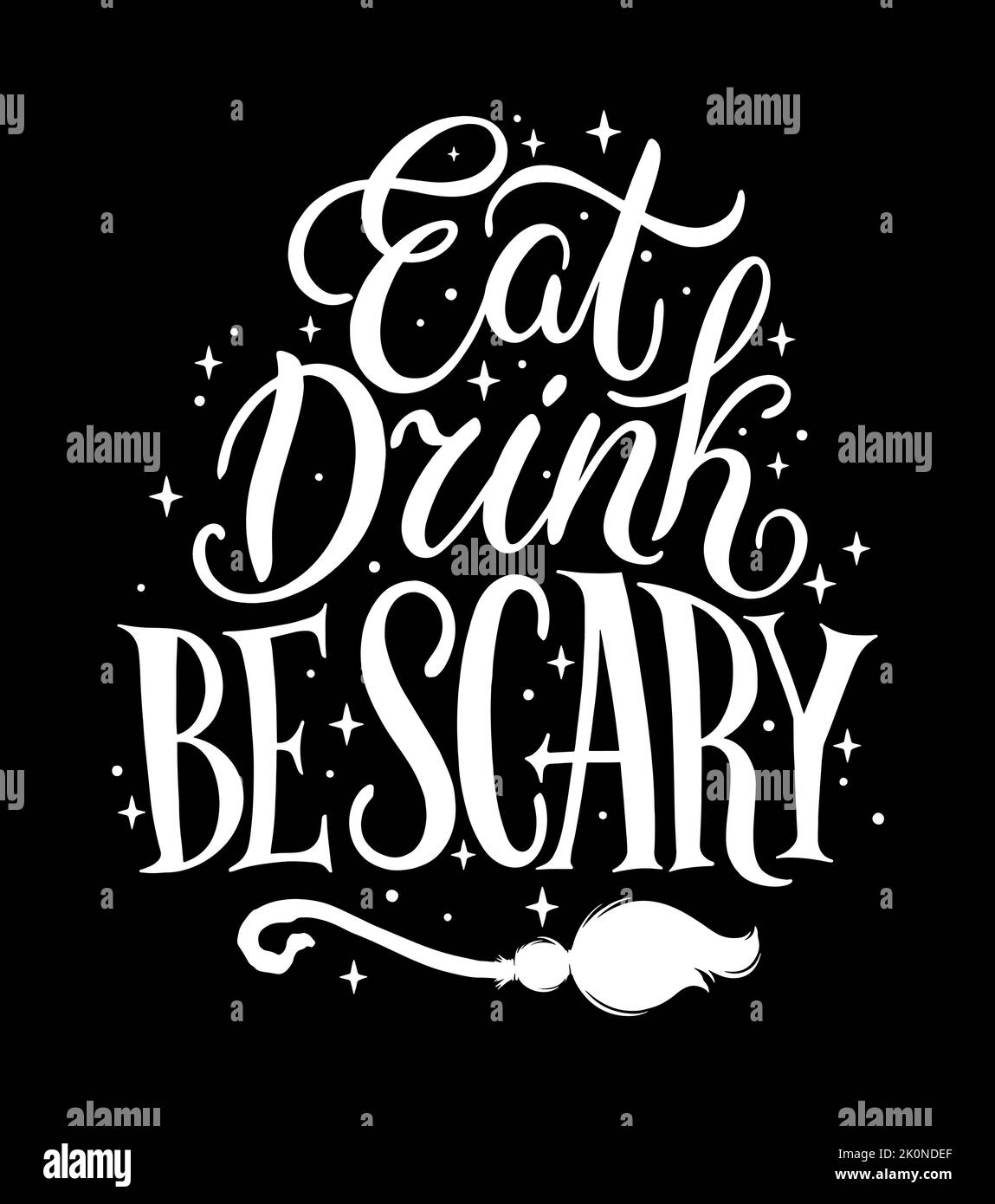 Manger boisson être effrayant Halloween lettering. Illustration vectorielle Illustration de Vecteur