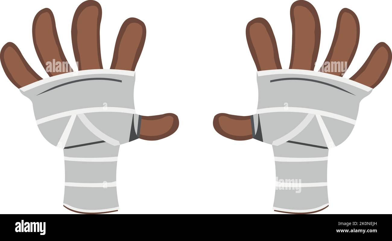 Illustration vectorielle des mains de dessin animé marron bandés Illustration de Vecteur