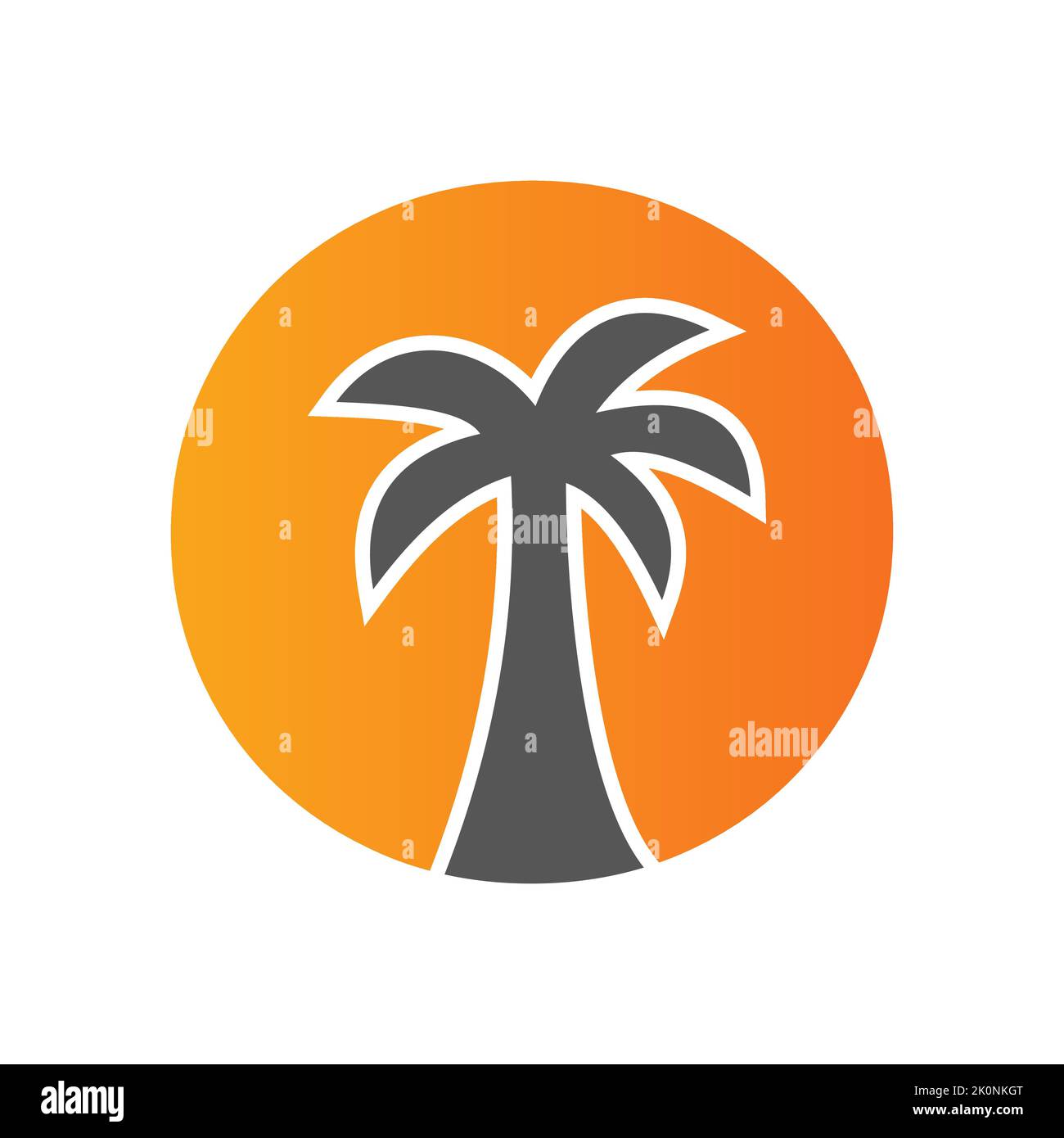Lettre O Palm Tree logo Design concept pour Travel Beach Landscape Icon Vector Template Illustration de Vecteur