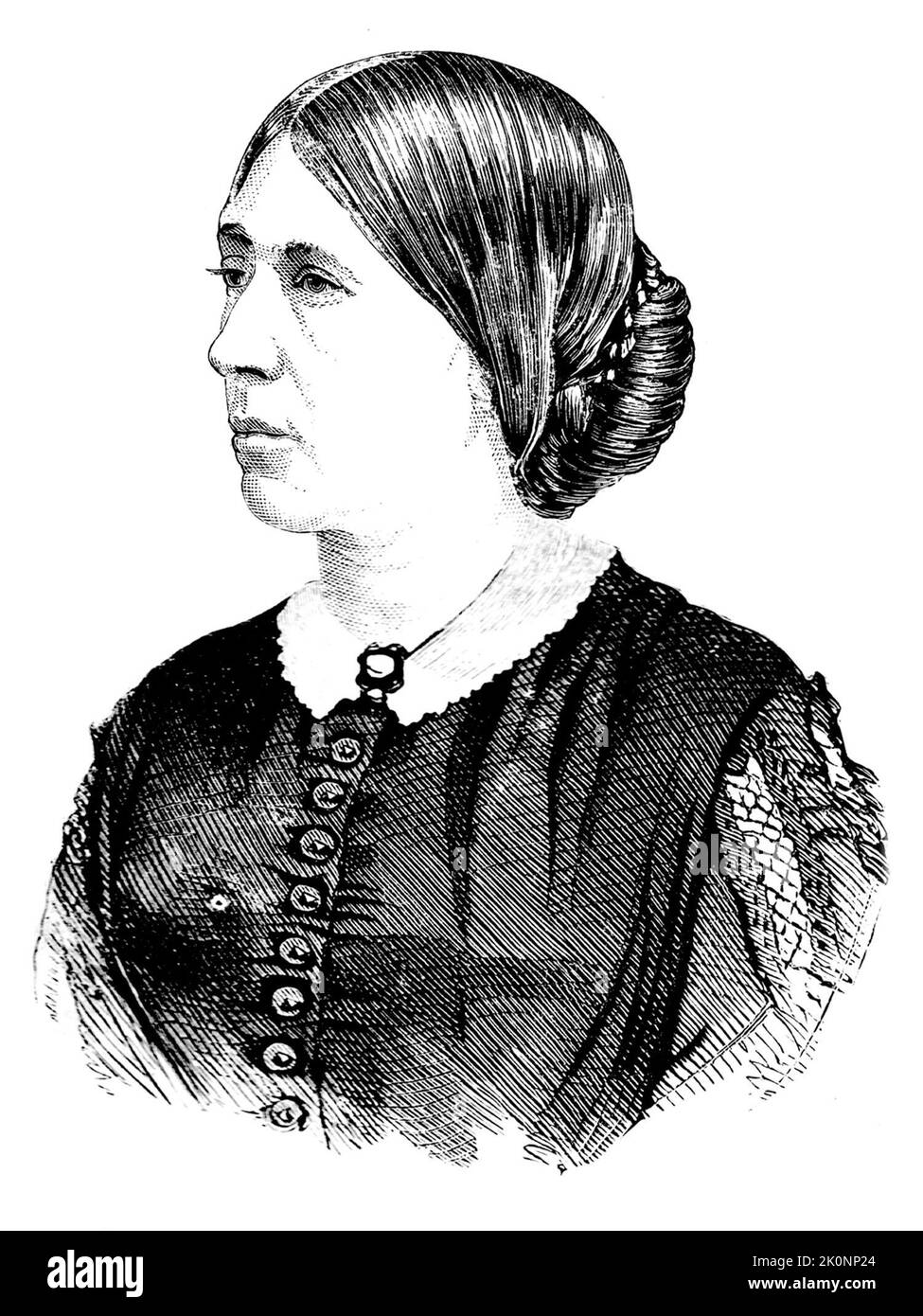 Portrait de l'épouse du Président Ulysses Grant, Jullia Dent Grant Banque D'Images