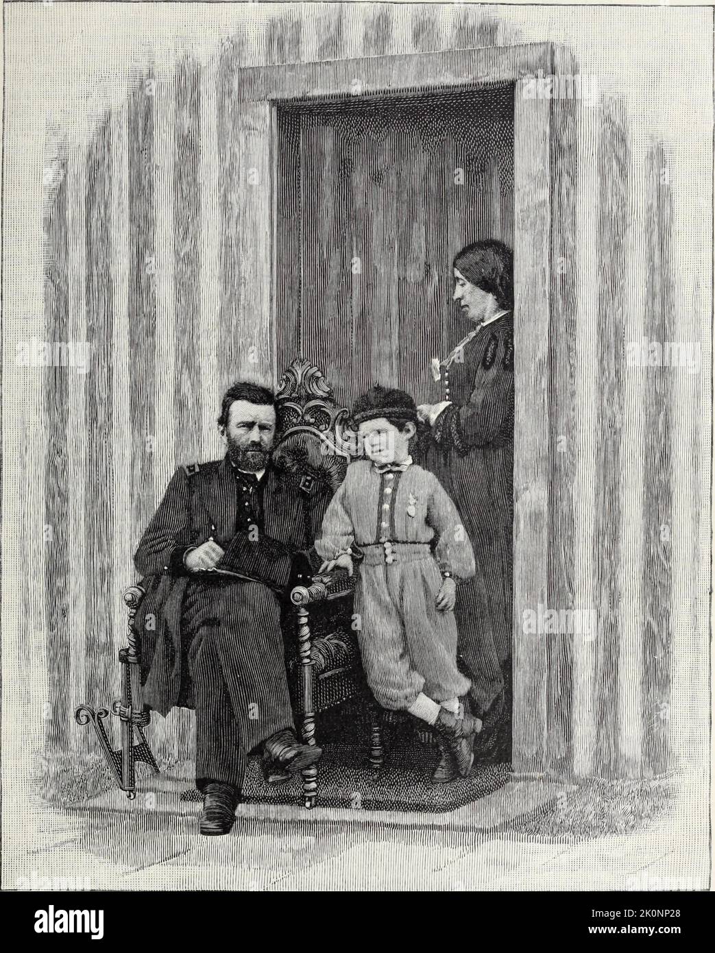 Une gravure du g n ral ulysses grant de son pouse julia dent grant et