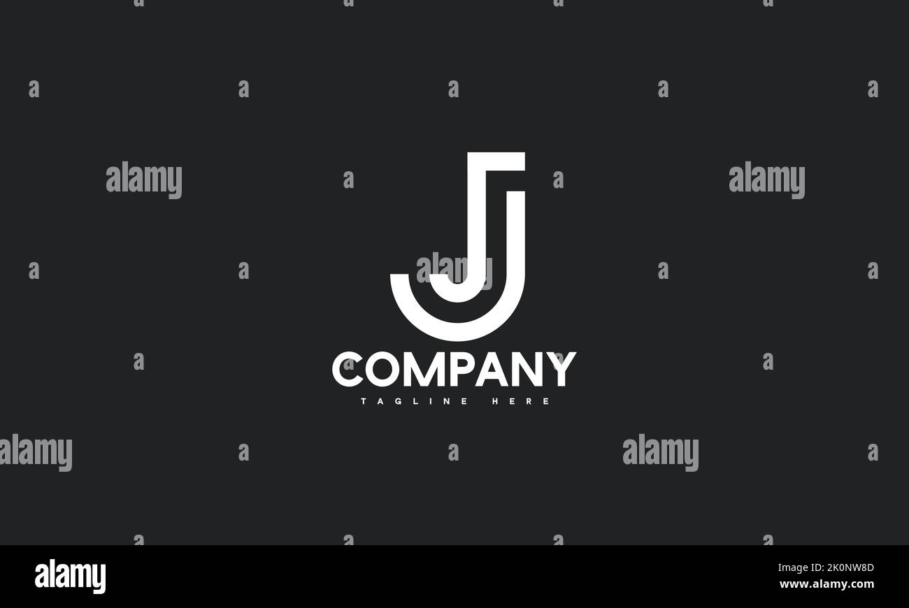 Modèle de logo lettre J minimal Illustration de Vecteur