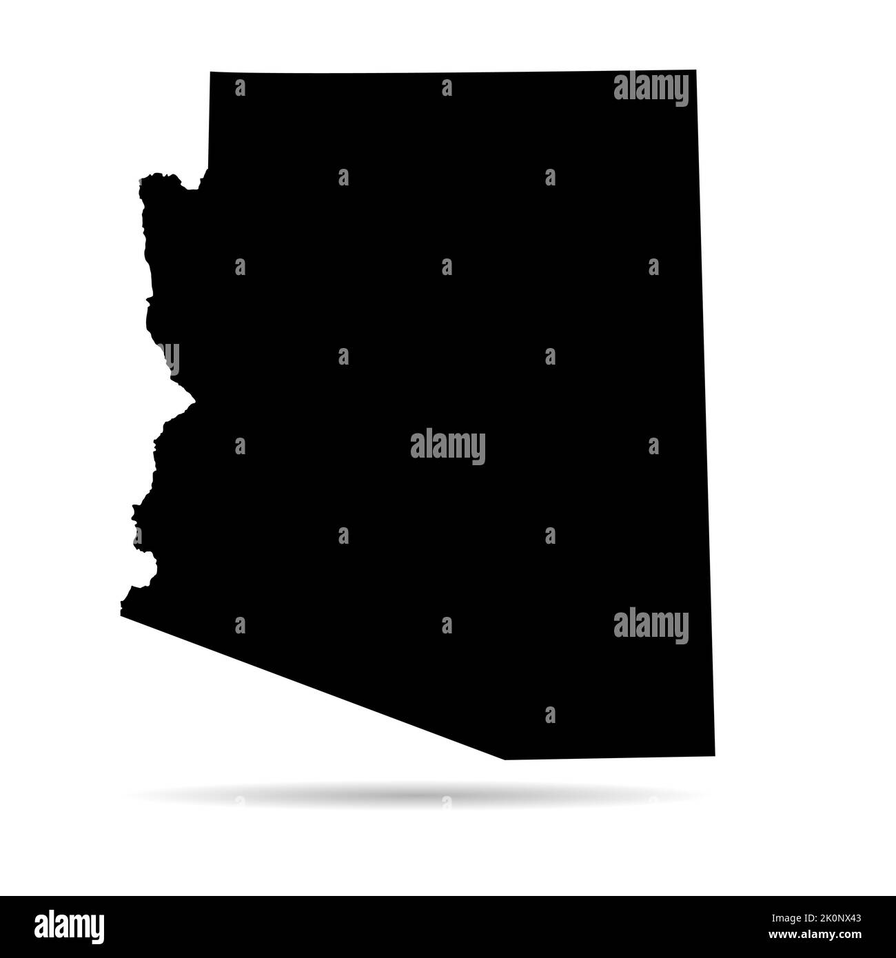 Carte en forme d'Arizona, états-unis d'amérique. Illustration vectorielle de symbole d'icône de concept plat . Illustration de Vecteur