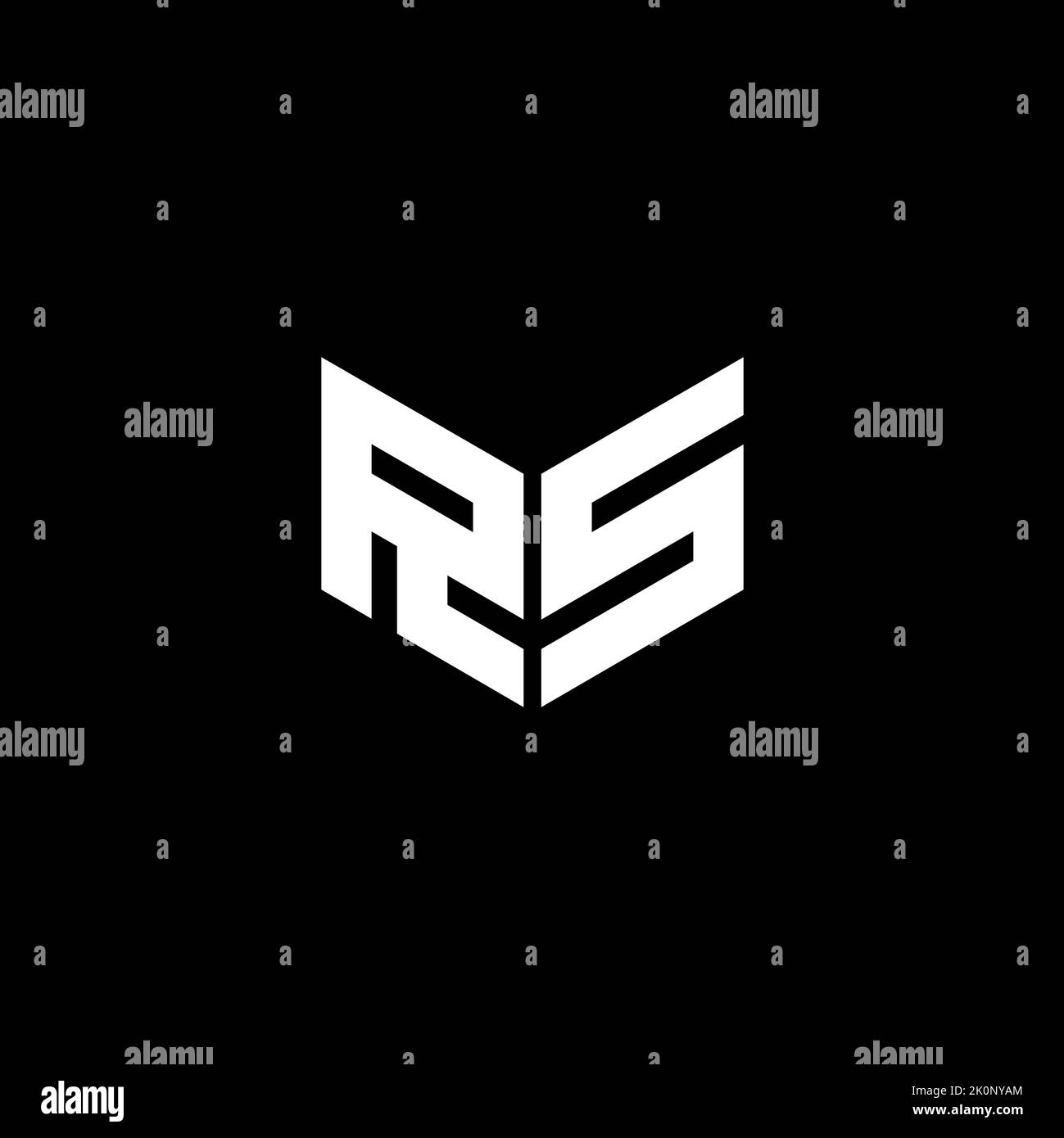 Logo lettre RS avec fond blanc dans l'illustrateur, logo cube, logo vectoriel, style de chevauchement des polices de caractères de l'alphabet moderne. Banque D'Images