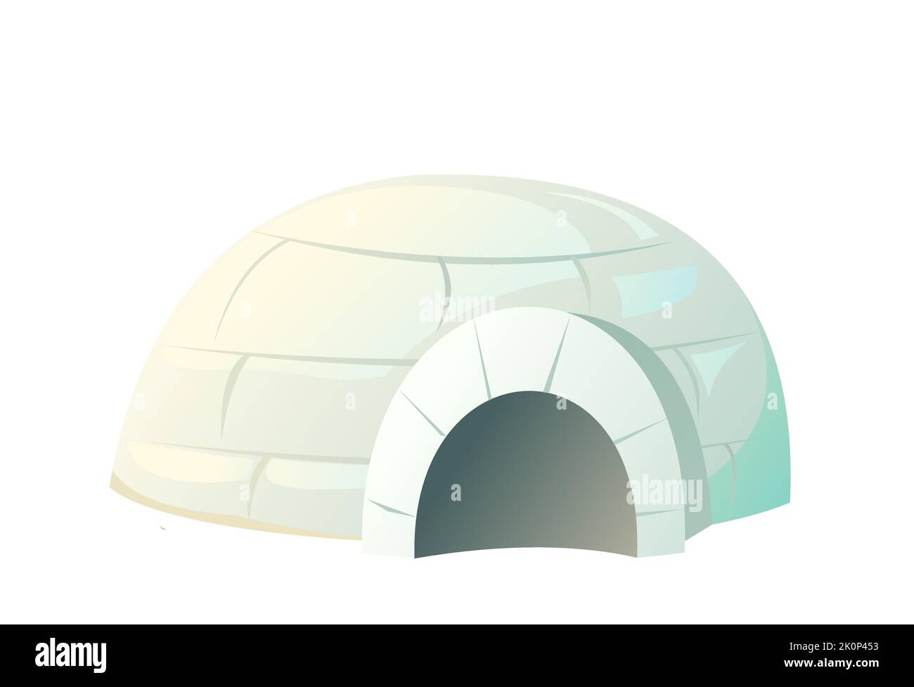 Maison igloo neige. Demeure des populations nomades du Nord dans l'Arctique. Des blocs de glace et de neige. Isolé sur fond blanc. Vecteur d'illustration. Illustration de Vecteur