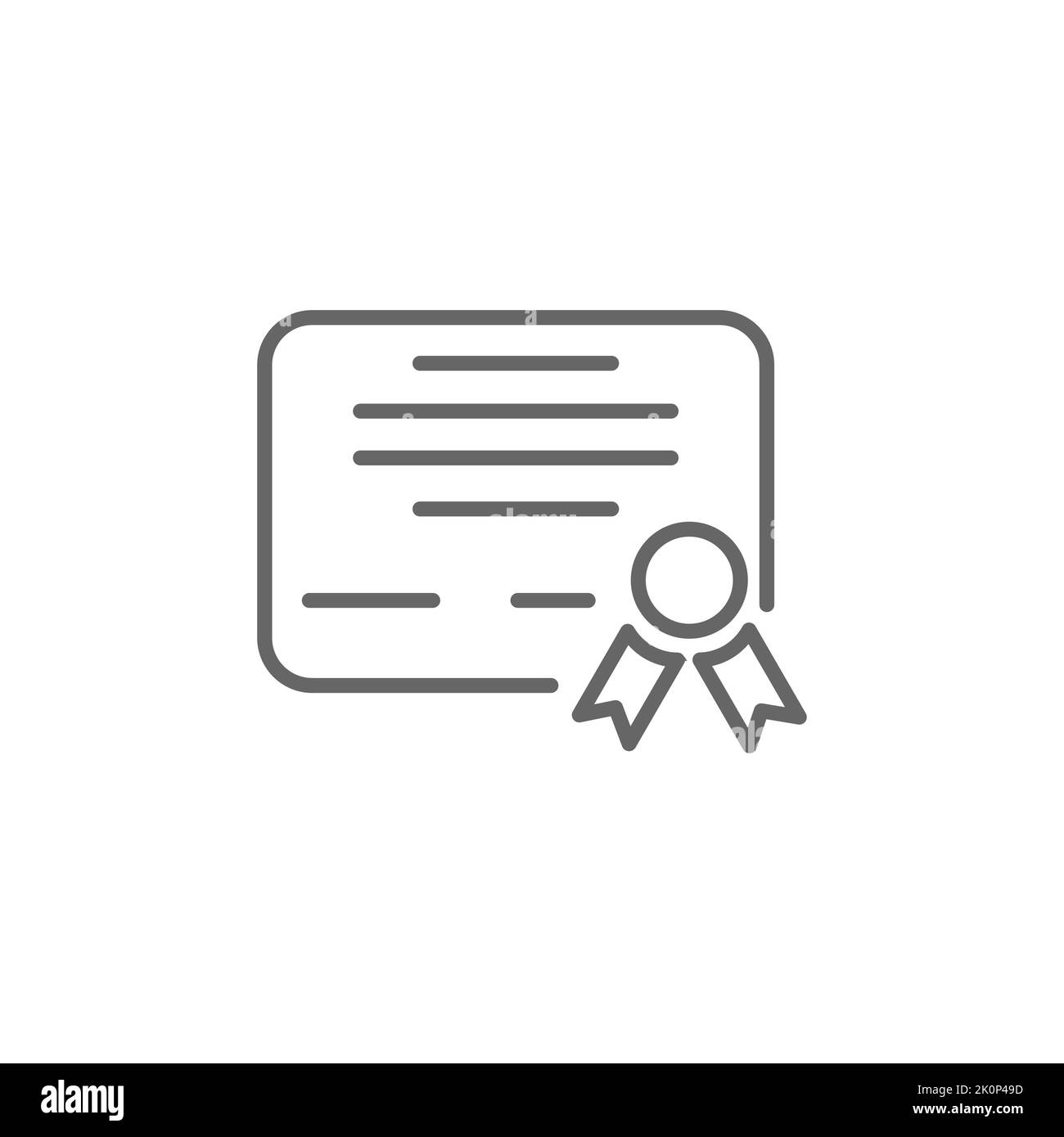 Badge de diplôme ou de certificat. Pictogramme pour les sites Web, les applications et la conception numérique. Style plat Illustration de Vecteur