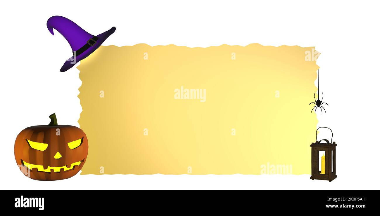 halloween illustration arrière-plan bannière halloween fête bannières arrière-plans effrayant halloween citrouille arrière-plan avec espace de copie Banque D'Images