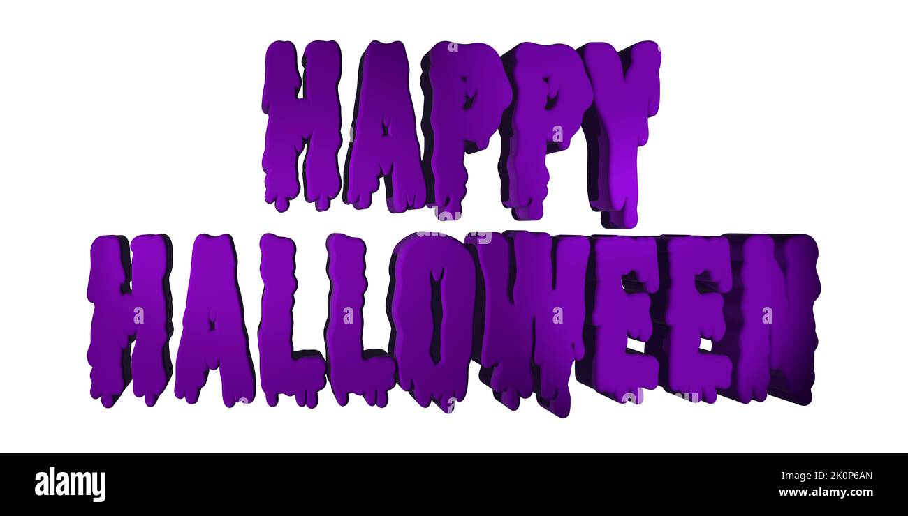 halloween arrière-plan illustration bannière avec 3D heureux halloween texte halloween fête bannières arrière-plans coupés sur fond blanc Banque D'Images