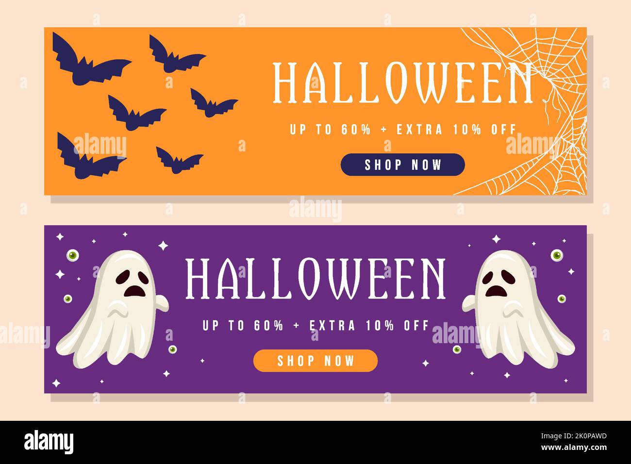illustration de la bannière de vente d'halloween en forme de plat Illustration de Vecteur
