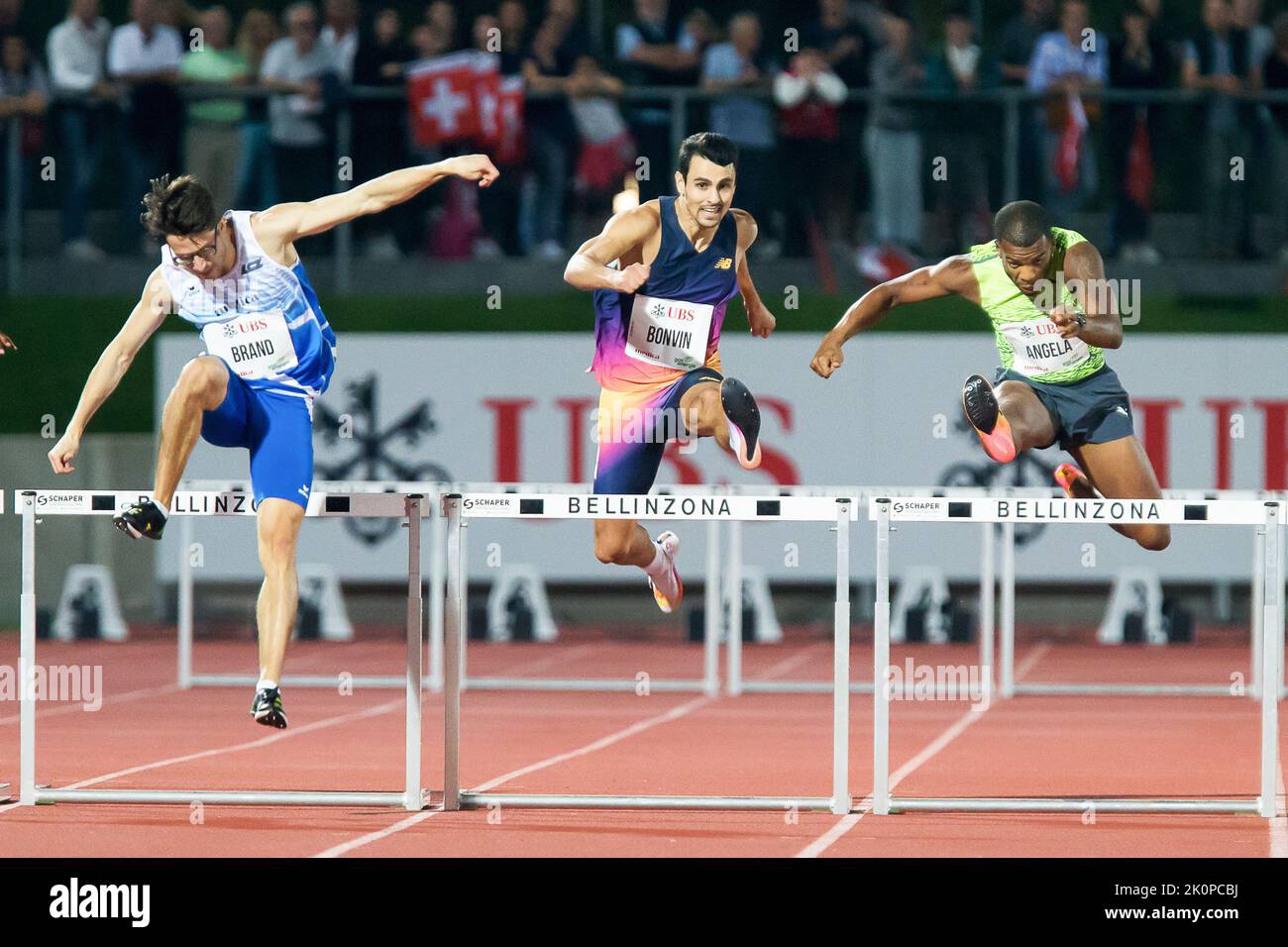 Bellinzona Stadium, Bellinzona, Suisse, 12 septembre 2022, 400m haies hommes pendant Gala dei Castelli - 2022 Iterational Athletics Meeting - A Banque D'Images