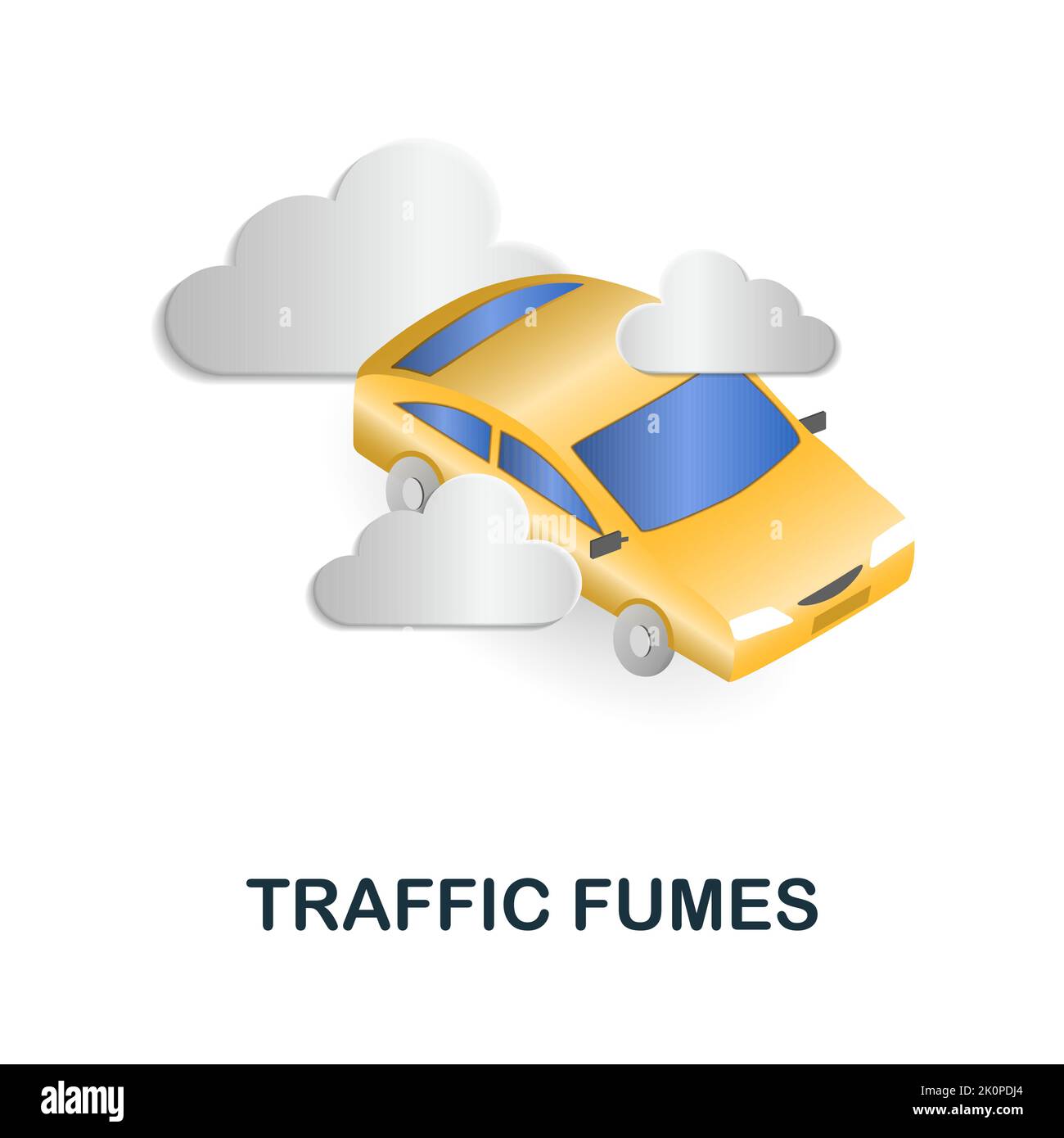 Icône de gaz de circulation. 3d illustration de la collection sur le changement climatique. Icône Creative Traffic fumes 3D pour la conception Web, les modèles, les infographies et plus encore Illustration de Vecteur