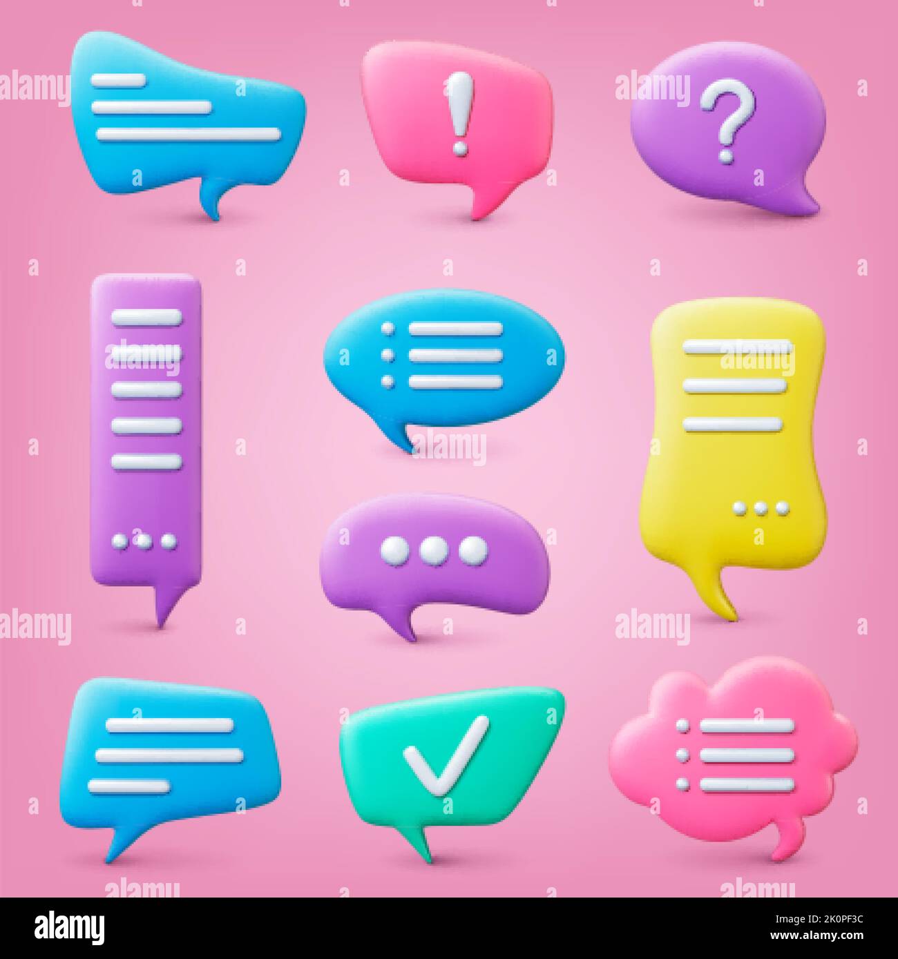 Jeu de bulles de dialogue 3D. Bulles de parole, entre différents éléments. Message bot dans les bulles de chat, message texte créatif pithy modèles de vecteur Illustration de Vecteur