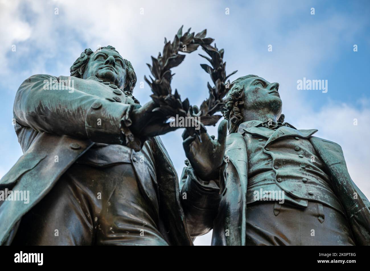 Goethe und Schiller Denkmal à Weimar Banque D'Images