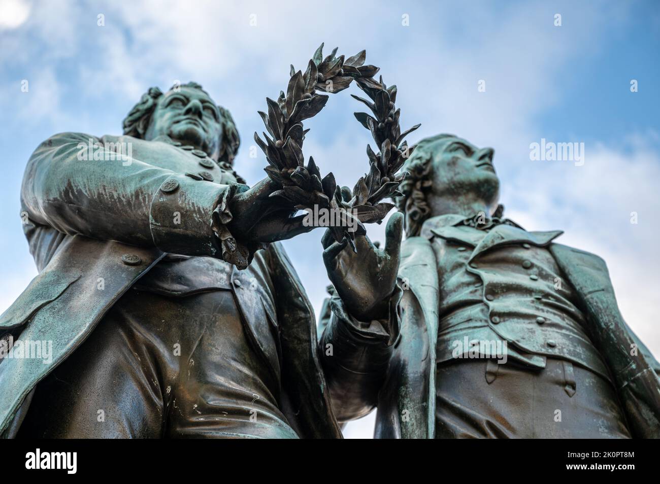 Goethe und Schiller Denkmal à Weimar Banque D'Images