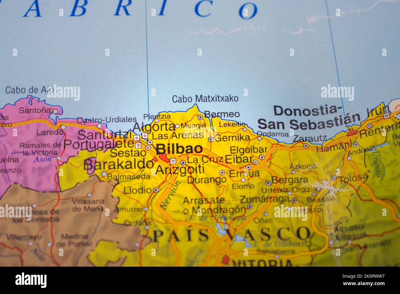 Bilbao sur une carte Banque de photographies et d'images à haute résolution  - Alamy