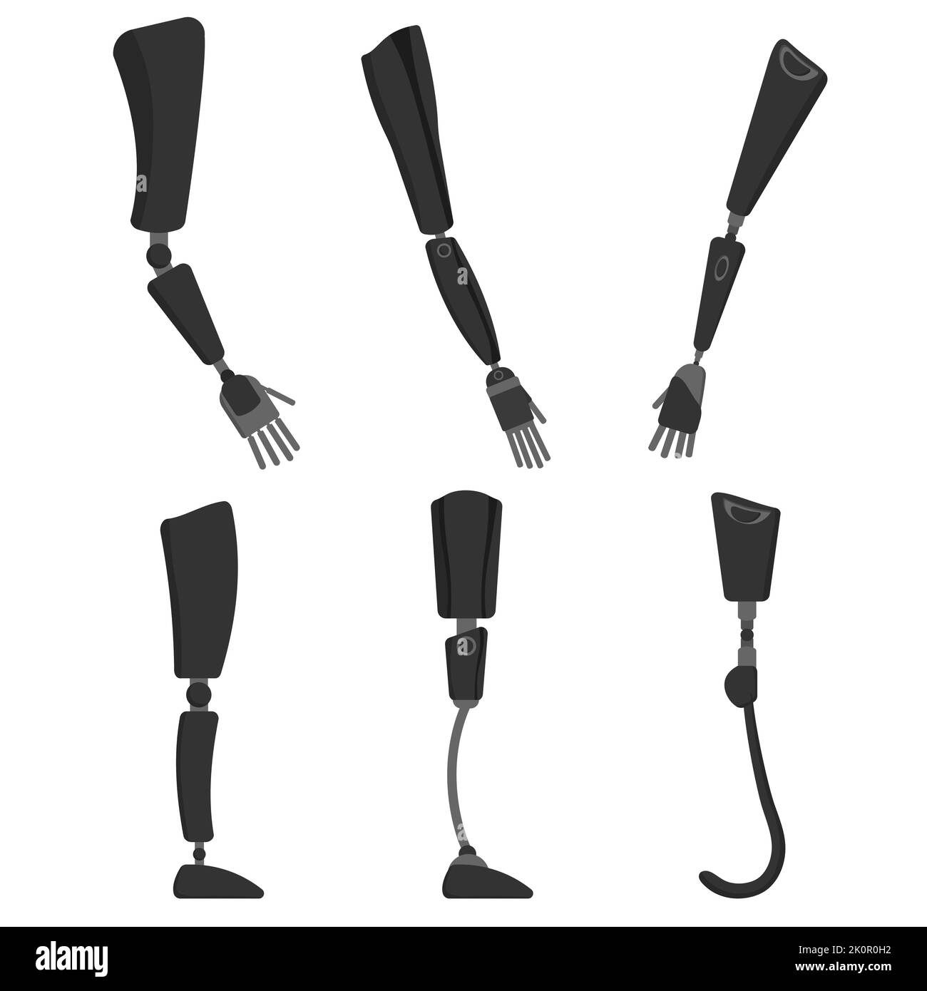 Prothèses des mains et des pieds humains Illustration de Vecteur