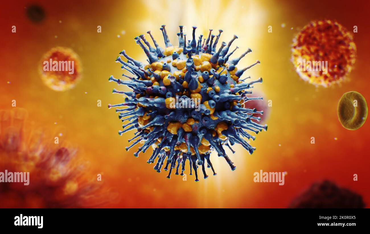 3D rendre l'animation de concept de virus anciennement connu sous le nom de 2019-nCoV sous un microscope. Virus covid 19 à l'intérieur du corps humain. 3D animation d'un microélément accru au virus des cellules du milieu. Banque D'Images 3D rendre l'animation de concept de virus anciennement connu sous le nom de 2019-nCoV sous un microscope. Virus covid 19 à l'intérieur du corps humain. 3D animation d'un microélément accru au virus des cellules du milieu. Banque D'Images
