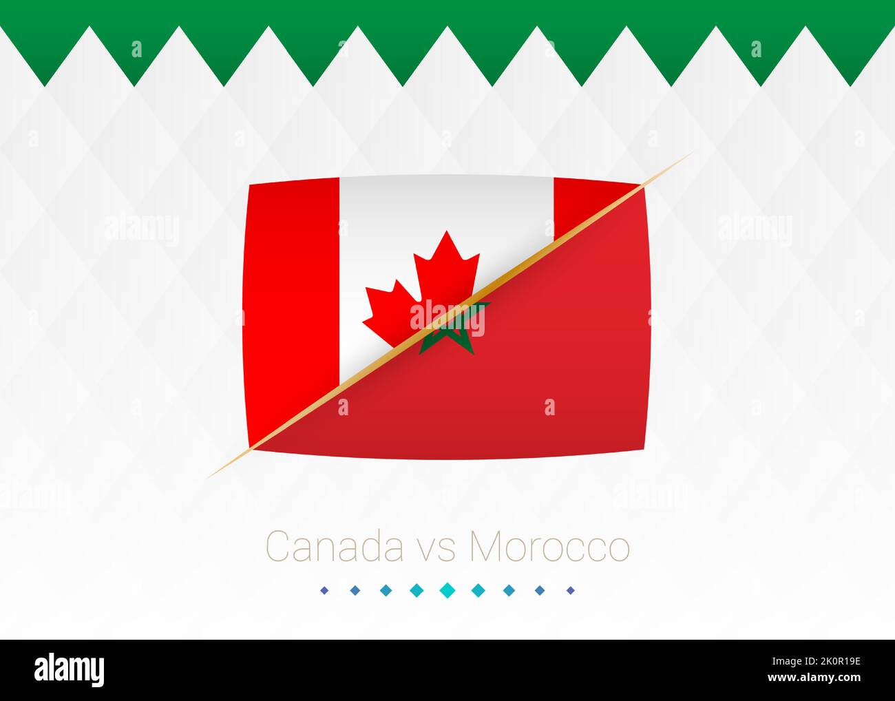 Équipe nationale de football Canada contre Maroc. Match de football 2022 contre icône. Illustration vectorielle. Illustration de Vecteur