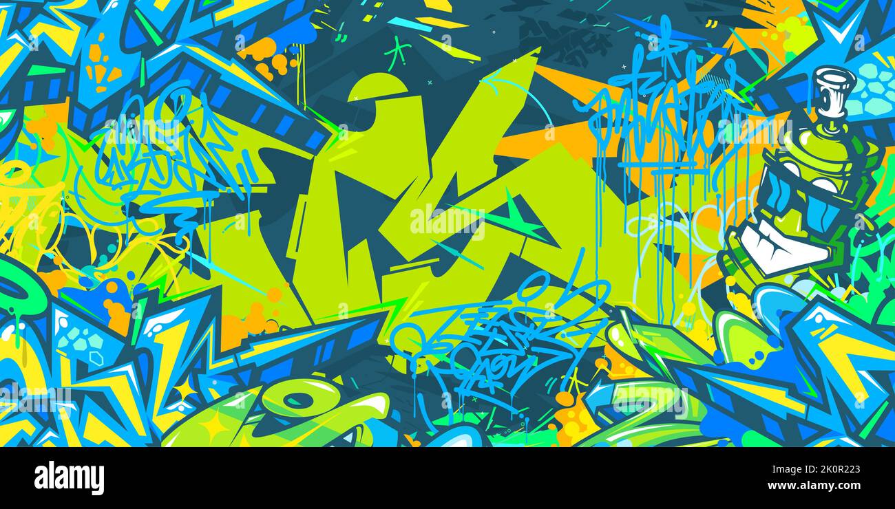 Modèle d'arrière-plan de l'illustration vectorielle style Graffiti Art urbain abstrait mignon Illustration de Vecteur