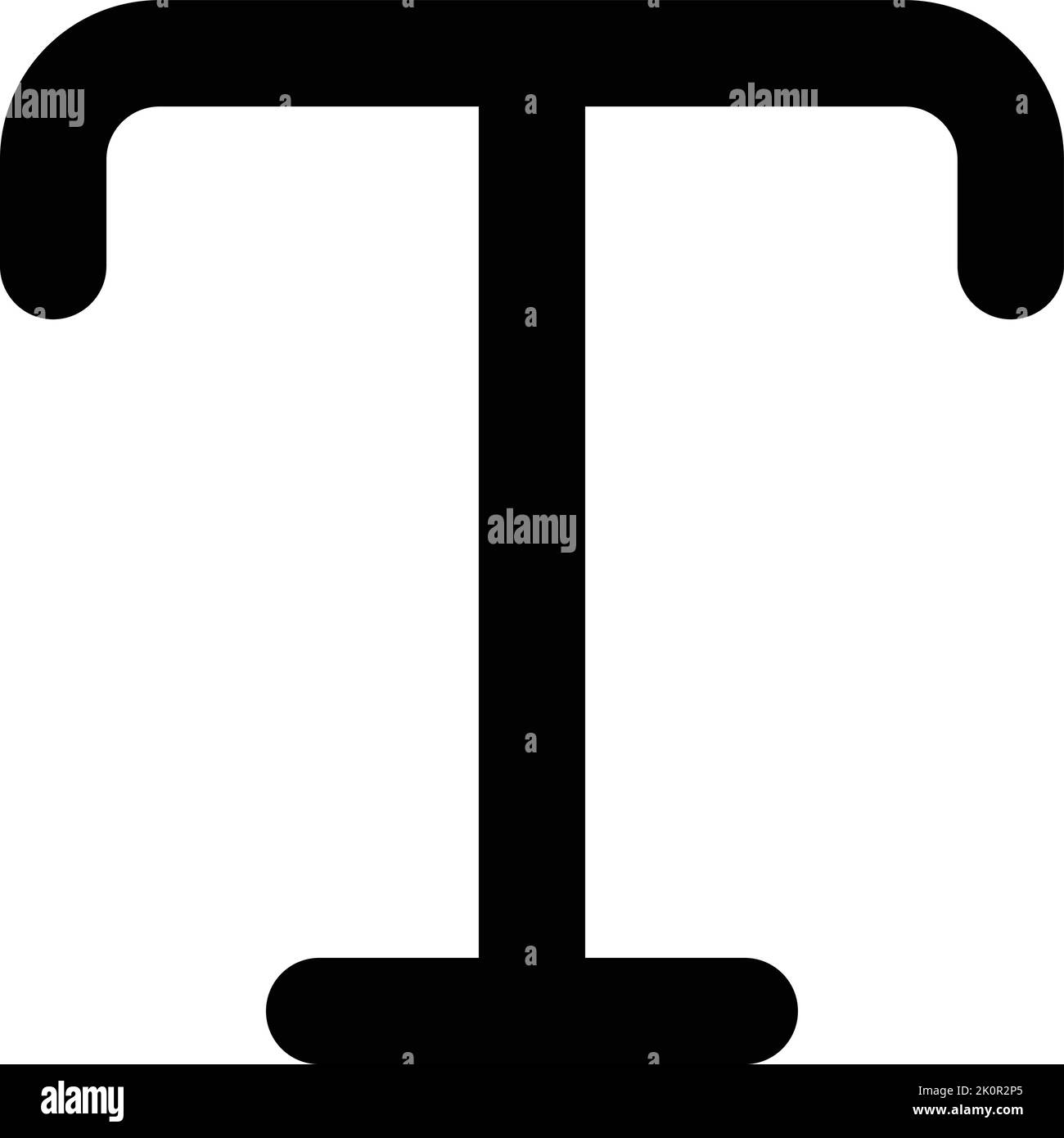 Icône T en majuscule noire sur fond blanc Illustration de Vecteur