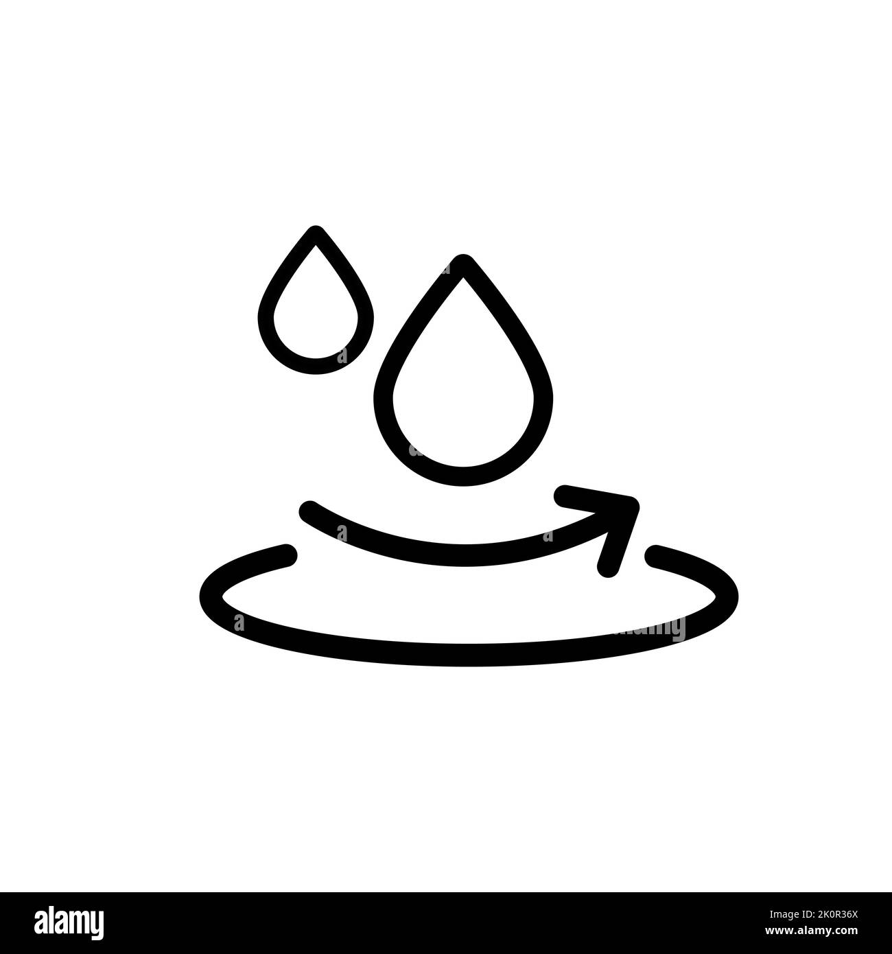 Icône de la ligne de surface hydrofuge, concept de symbole imperméable isolé sur fond blanc, illustration vectorielle. Illustration de Vecteur