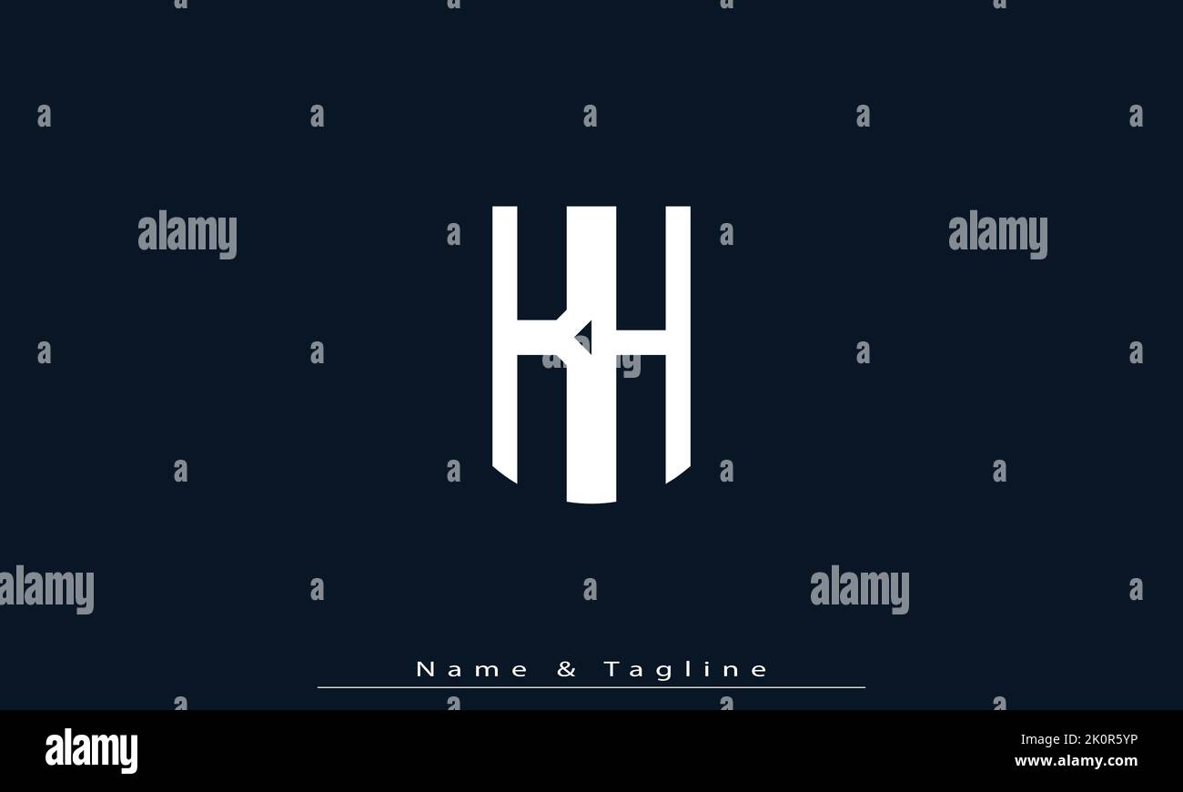 Lettres de l'alphabet initiales Monogram logo KH , HK Illustration de Vecteur