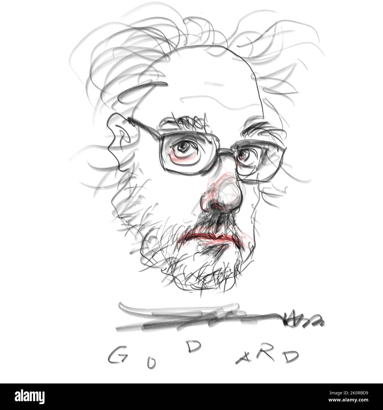 Portrait du directeur Jean Luc Godard Banque D'Images