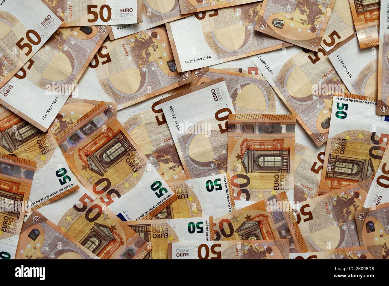 contexte des billets de banque 50 euros magnifiquement agenté. Euro monnaie. Banque, épargne financière de l'Union européenne. Concept d'économie. Banques, argent, richesse Banque D'Images