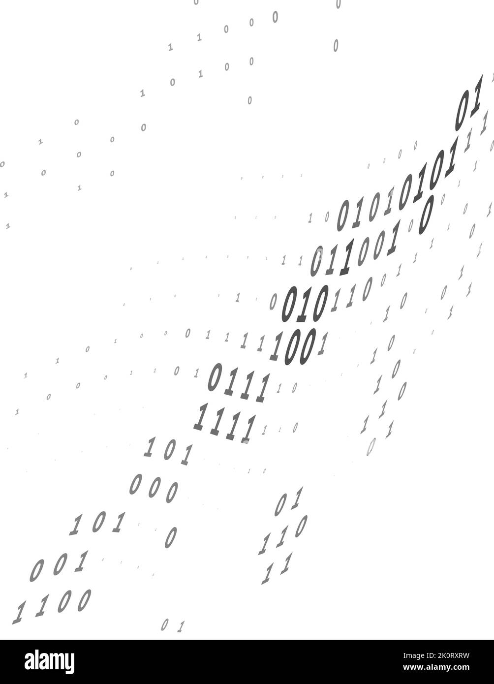 Visualisation de la diffusion numérique. Arrière-plan de code binaire par des zéros et des zéros déformés. Motif vectoriel Illustration de Vecteur