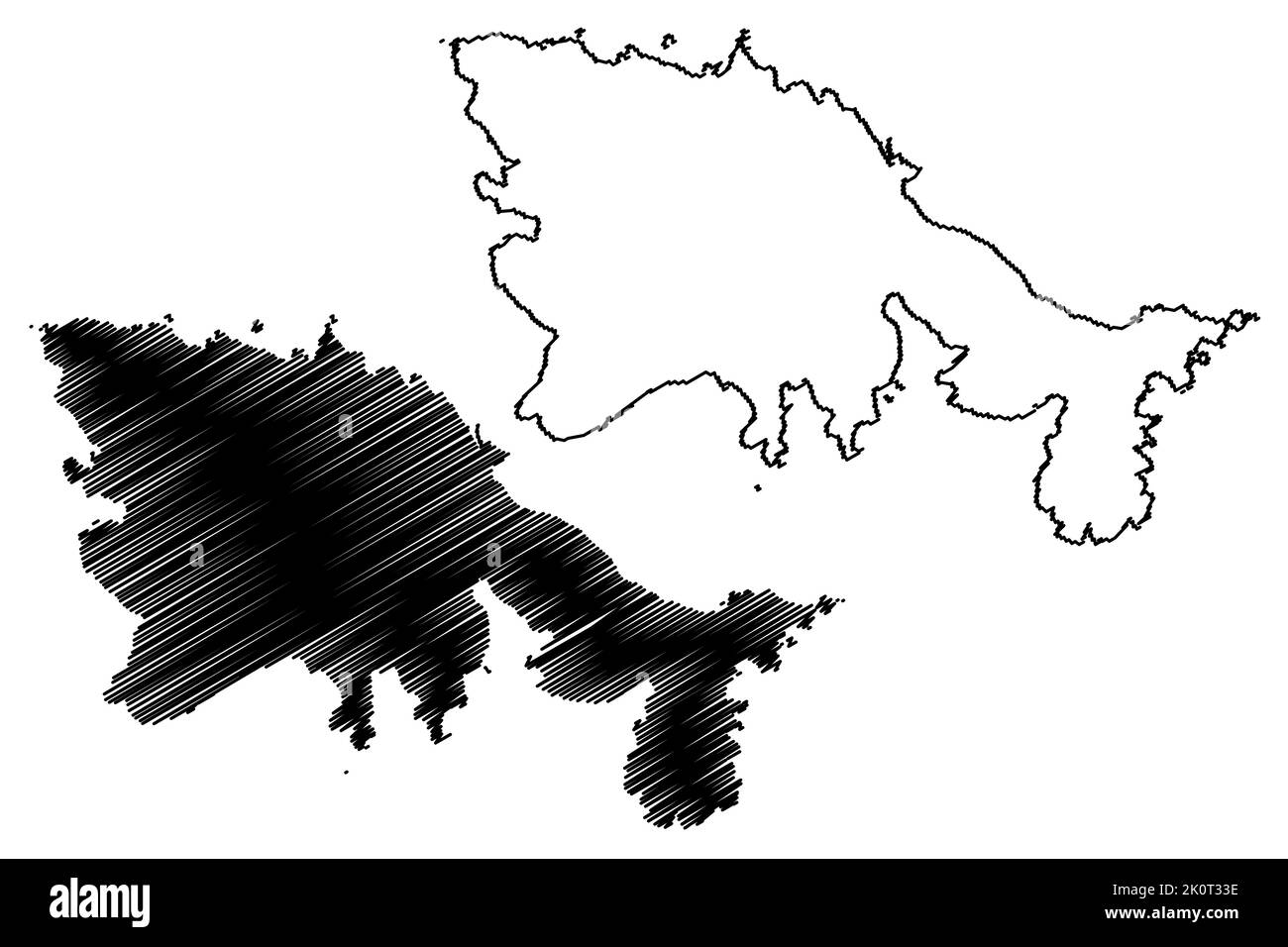 Île de Chiburijima (Japon, Asie de l'est, archipel japonais, îles d'Oki) carte illustration vectorielle, scribble croquis carte de Chiburi Illustration de Vecteur